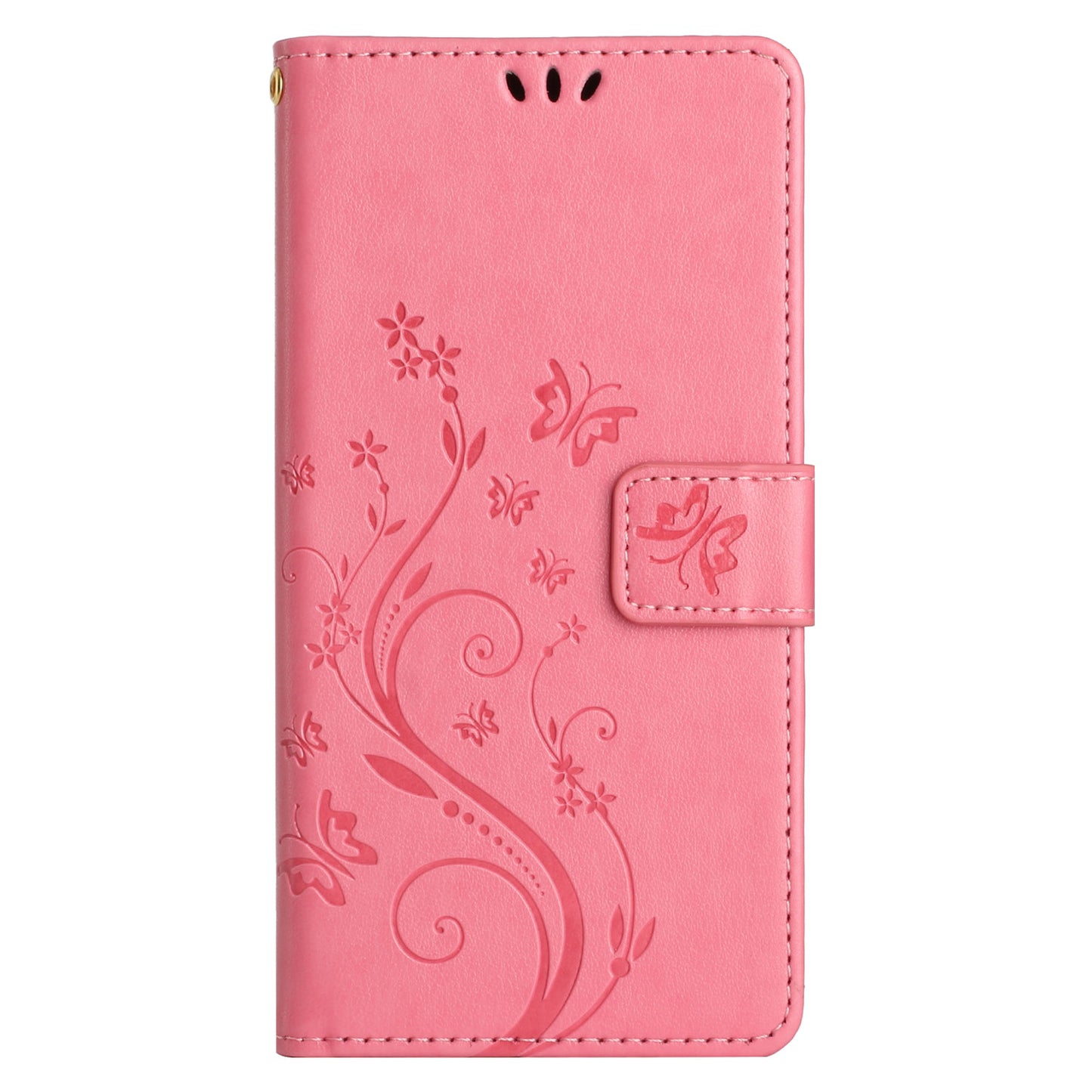 Uniqkart for Samsung Galaxy M14 5G Imprinted Butterflies PU Leather Phone Case Wallet Cover Stand with Strap - Pink
