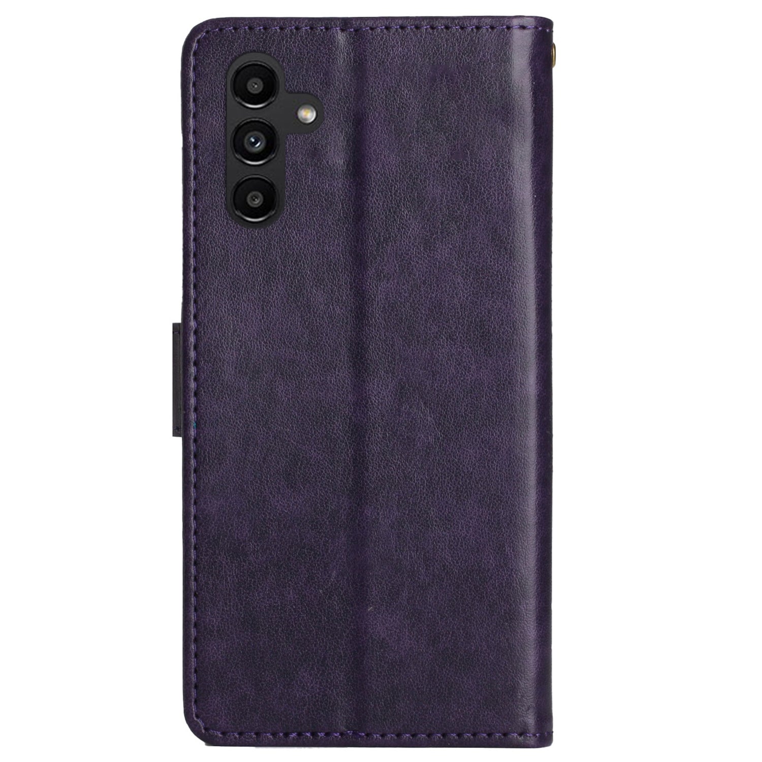 Uniqkart for Samsung Galaxy M14 5G Imprinted Butterflies PU Leather Phone Case Wallet Cover Stand with Strap - Dark Purple