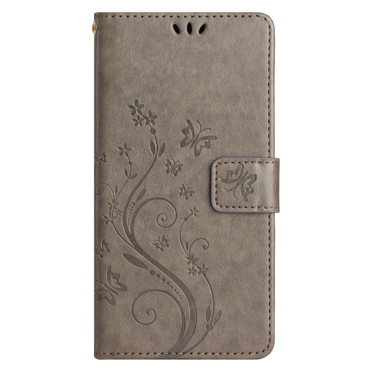 Uniqkart for Samsung Galaxy M54 5G / F54 5G Phone Case Imprinted Butterflies PU Leather Wallet Cover Stand with Strap - Grey