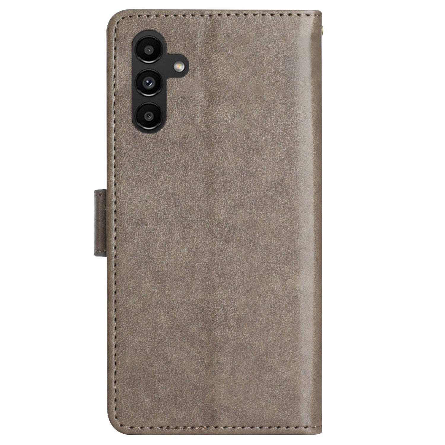 Uniqkart for Samsung Galaxy M54 5G / F54 5G Phone Case Imprinted Butterflies PU Leather Wallet Cover Stand with Strap - Grey