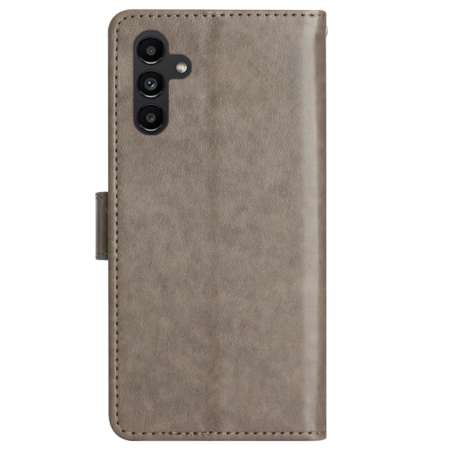 Uniqkart for Samsung Galaxy M54 5G / F54 5G Phone Case Imprinted Butterflies PU Leather Wallet Cover Stand with Strap - Grey