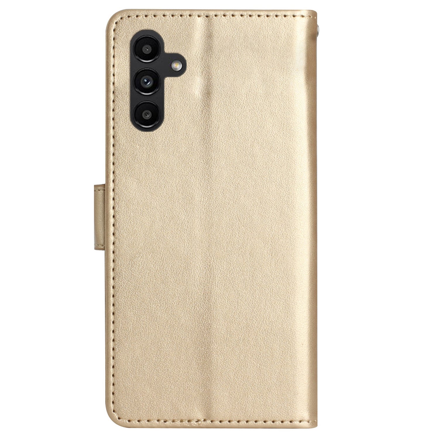 Uniqkart for Samsung Galaxy M54 5G / F54 5G Phone Case Imprinted Butterflies PU Leather Wallet Cover Stand with Strap - Gold