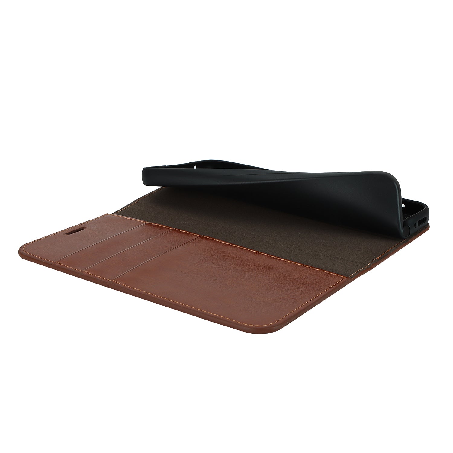Stand Wallet for Samsung Galaxy A54 5G Crazy Horse Texture Genuine Cow Leather Cover Phone Case - Light Brown