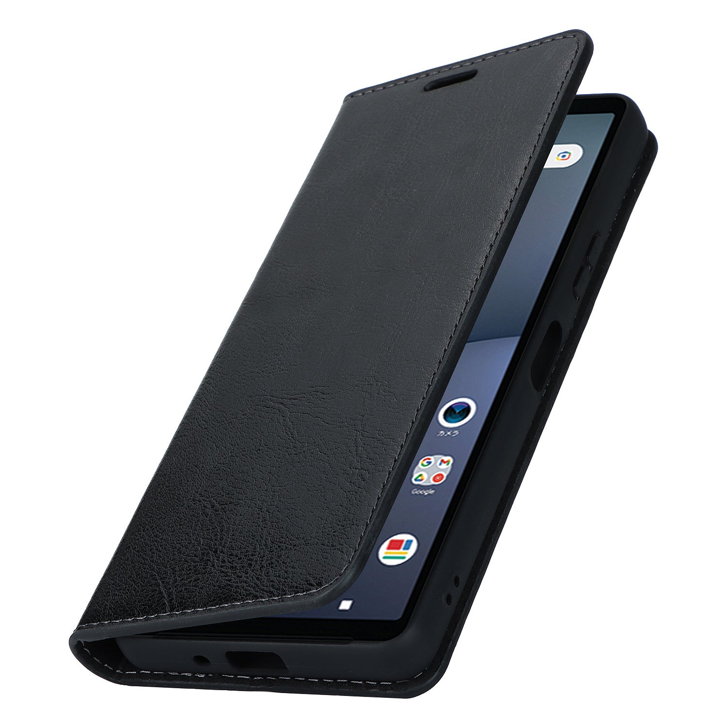 Stand Wallet for Sony Xperia 10 V Crazy Horse Texture Phone Case Genuine Cow Leather Cover - Black