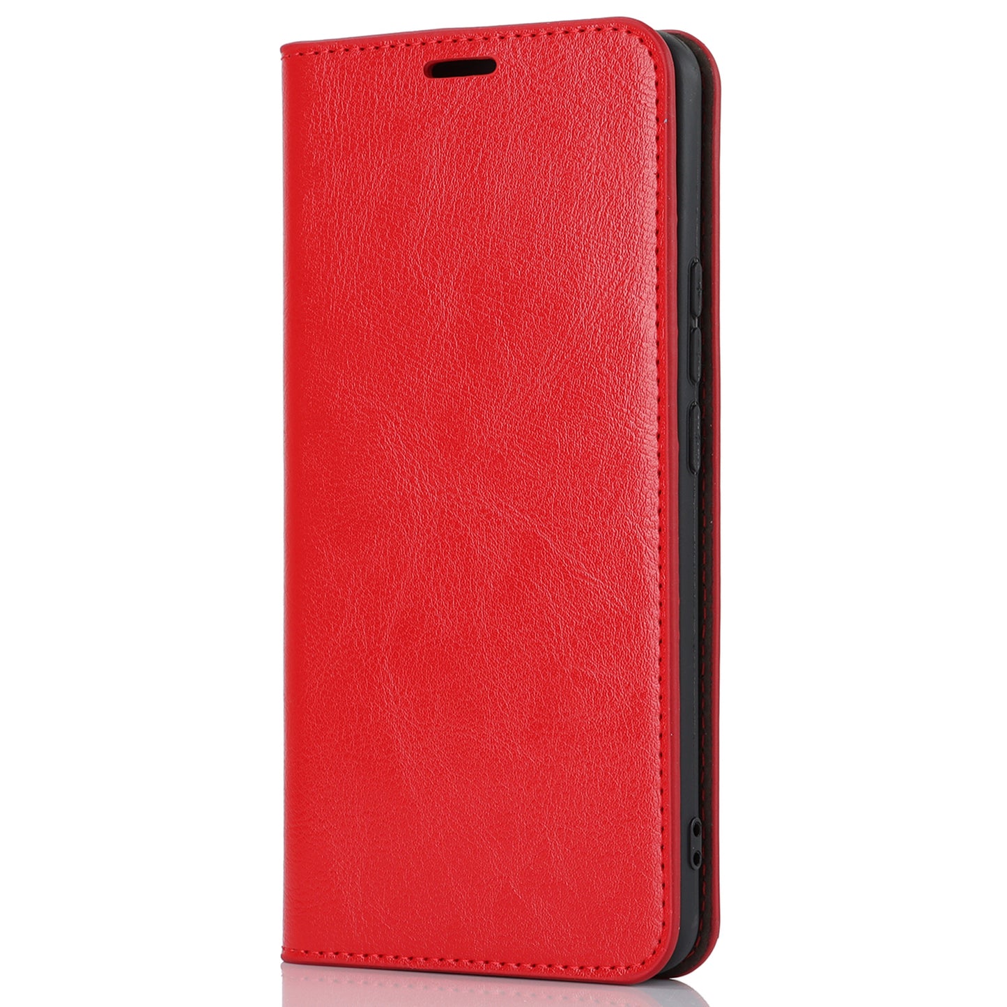 Uniqkart for Xiaomi 12T 5G / 12T Pro 5G / Redmi K50 Ultra Phone Case Crazy Horse Texture Genuine Cow Leather Stand Wallet Cover - Red