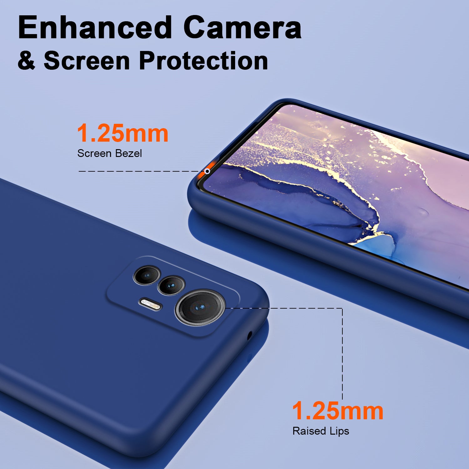 Uniqkart for Xiaomi 12 Lite 5G Rubberized TPU Phone Case Fiber Lining 2.2mm Thickness Phone Cover - Purple