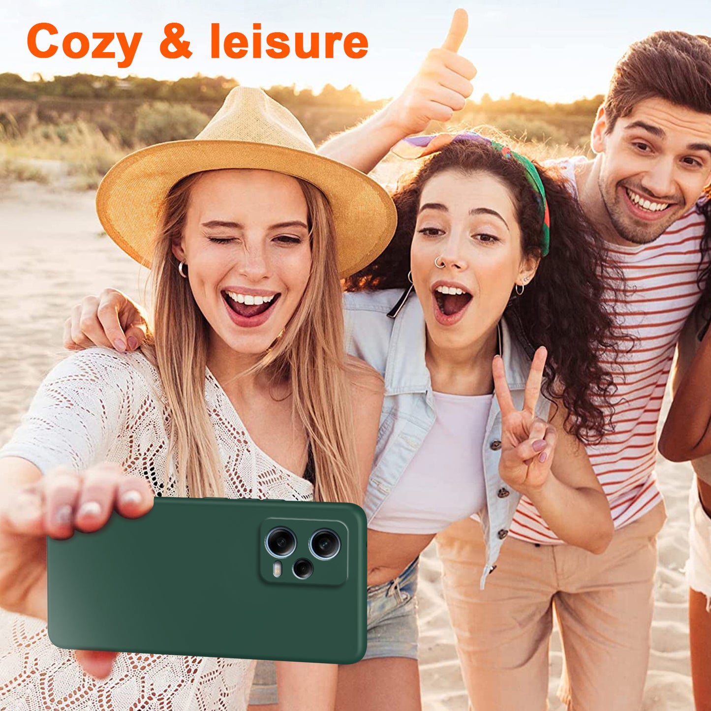 Uniqkart for Xiaomi Redmi Note 12 Pro 5G Fiber Lining Phone Case 2.2mm Rubberized Soft TPU Back Cover - Green
