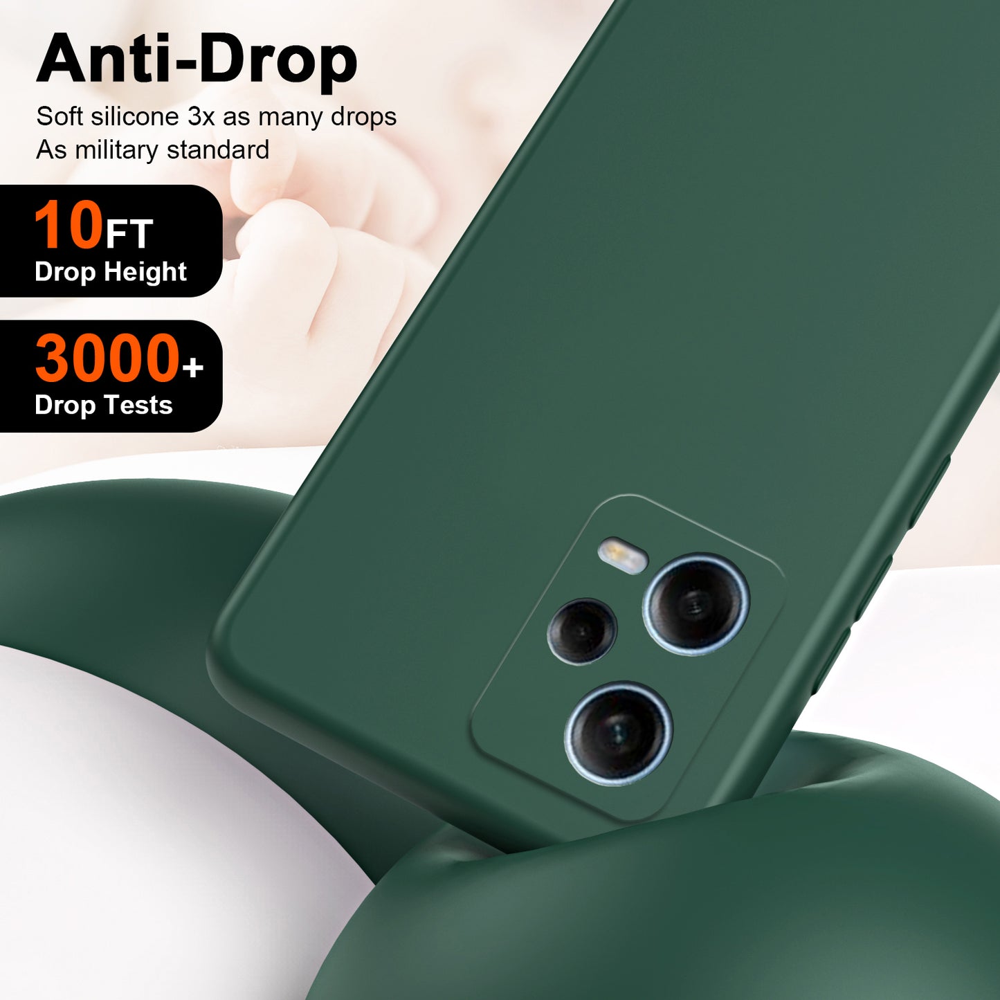 Uniqkart for Xiaomi Redmi Note 12 Pro 5G Fiber Lining Phone Case 2.2mm Rubberized Soft TPU Back Cover - Green