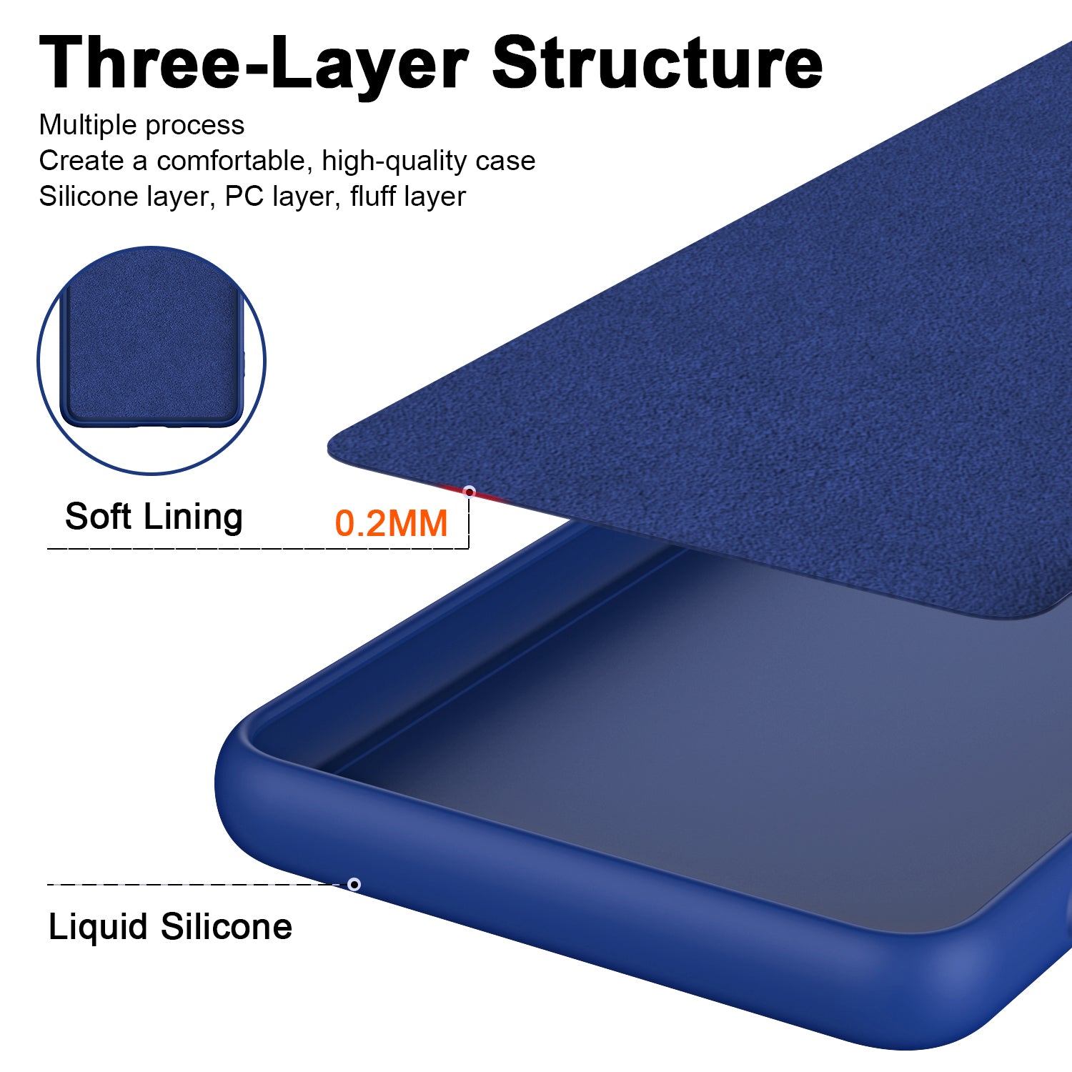 Uniqkart for Xiaomi Redmi Note 12 5G (India) / Poco X5 5G Anti-collision 2.2mm Phone Cover Fiber Lining TPU Protective Case - Blue