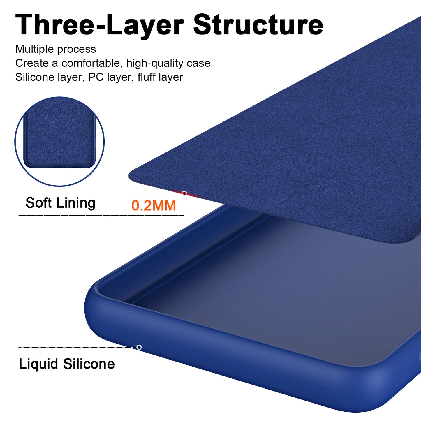 Uniqkart for Xiaomi Redmi Note 12 5G (India) / Poco X5 5G Anti-collision 2.2mm Phone Cover Fiber Lining TPU Protective Case - Blue