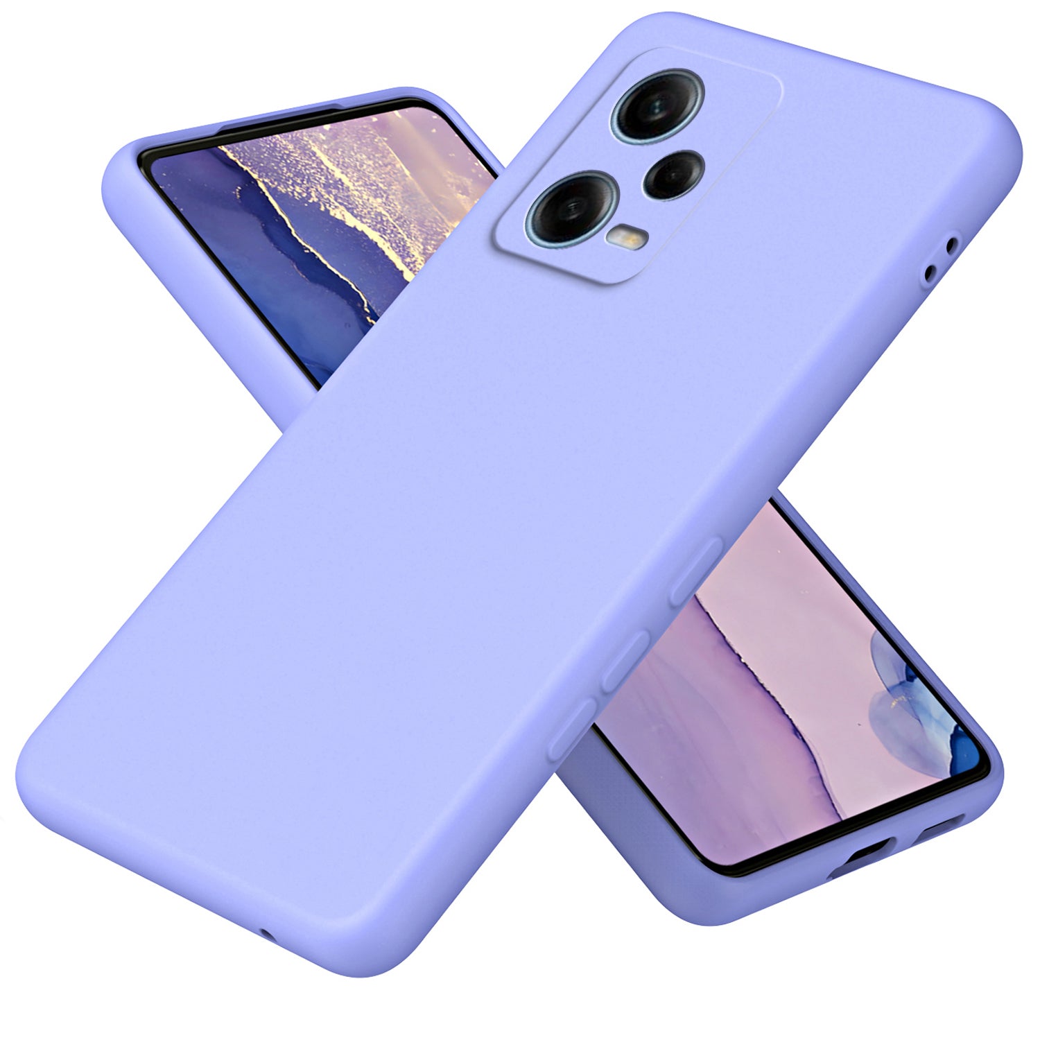 Uniqkart for Xiaomi Redmi Note 12 5G (India) / Poco X5 5G Anti-collision 2.2mm Phone Cover Fiber Lining TPU Protective Case - Purple