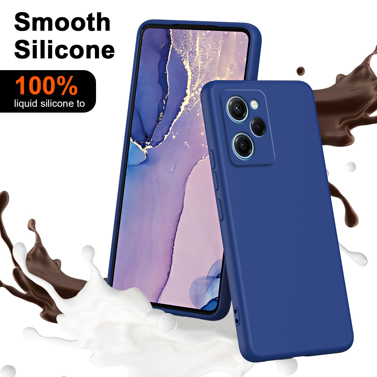 Uniqkart for Xiaomi Redmi Note 12 Pro Speed 5G / Poco X5 Pro 5G 2.2mm Rubberized TPU Case Fiber Lining Phone Cover - Blue