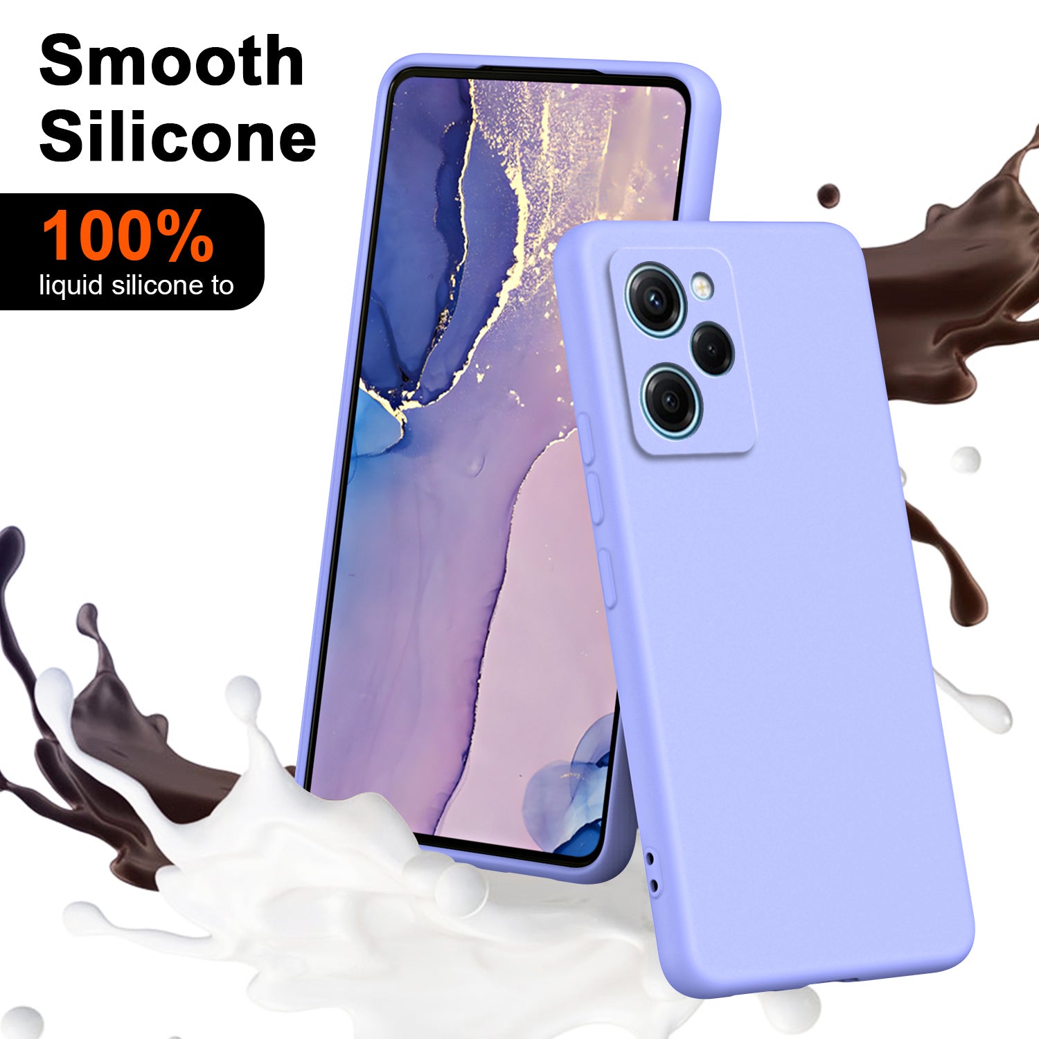 Uniqkart for Xiaomi Redmi Note 12 Pro Speed 5G / Poco X5 Pro 5G 2.2mm Rubberized TPU Case Fiber Lining Phone Cover - Purple