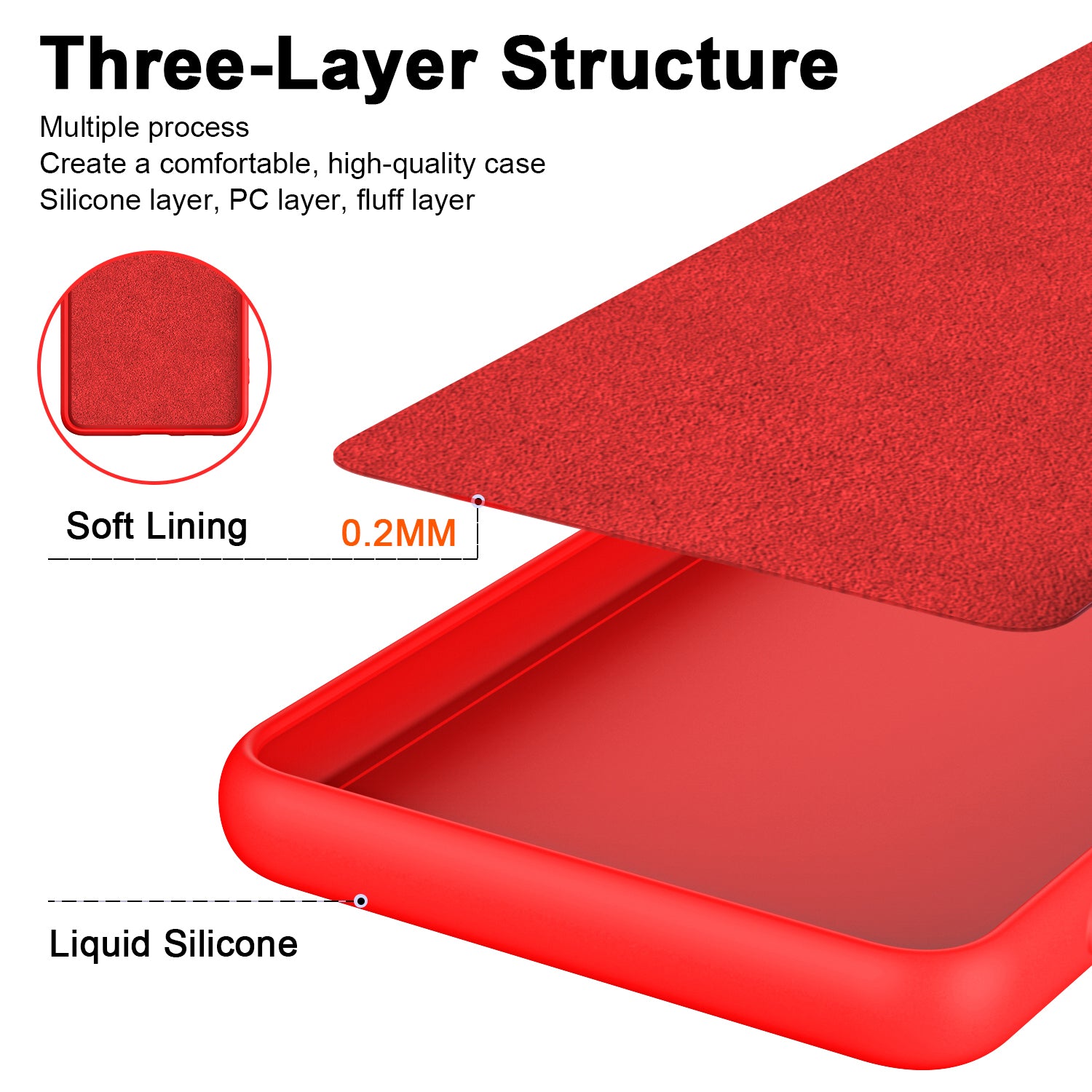 Uniqkart for Xiaomi Redmi Note 12 Pro Speed 5G / Poco X5 Pro 5G 2.2mm Rubberized TPU Case Fiber Lining Phone Cover - Red