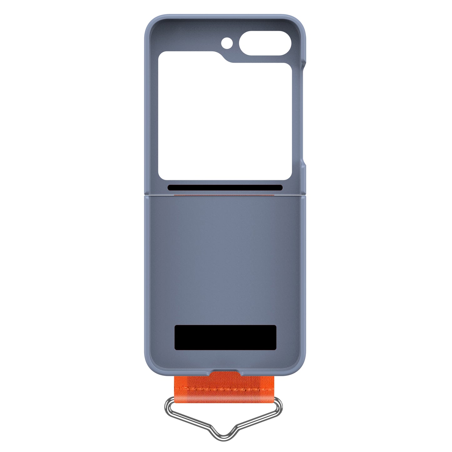 Uniqkart for Samsung Galaxy Z Flip5 5G Hard PC Phone Cover Protective Case with B-Shape Ring Holder - Lavender Blue+Orange