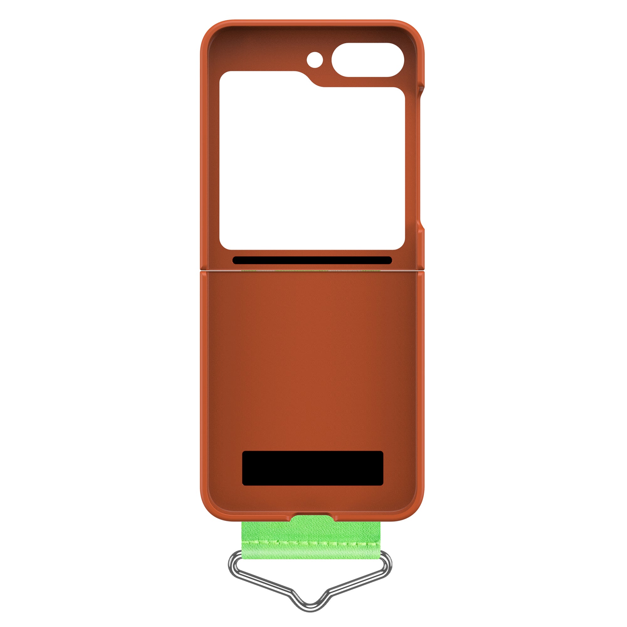 Uniqkart for Samsung Galaxy Z Flip5 5G Hard PC Phone Cover Protective Case with B-Shape Ring Holder - Dark Pink+Green