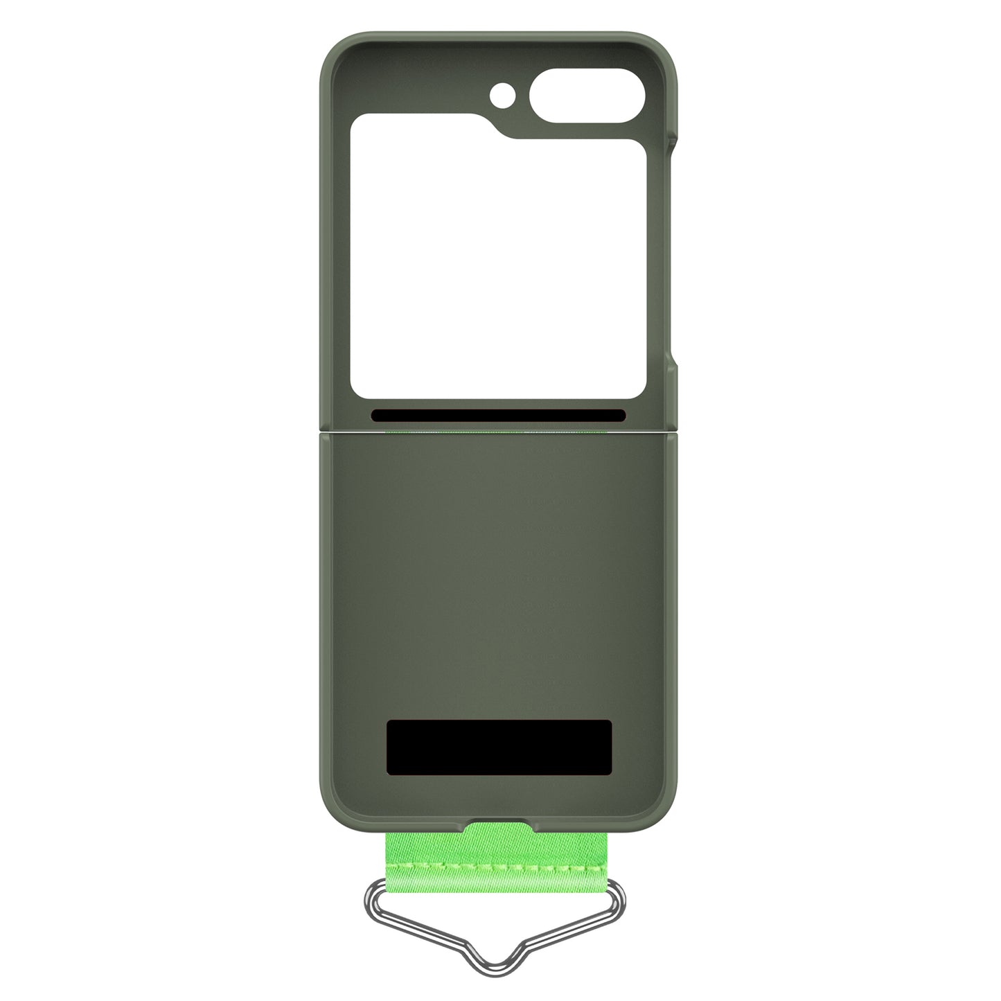 Uniqkart for Samsung Galaxy Z Flip5 5G Hard PC Phone Cover Protective Case with B-Shape Ring Holder - Light Green+Green