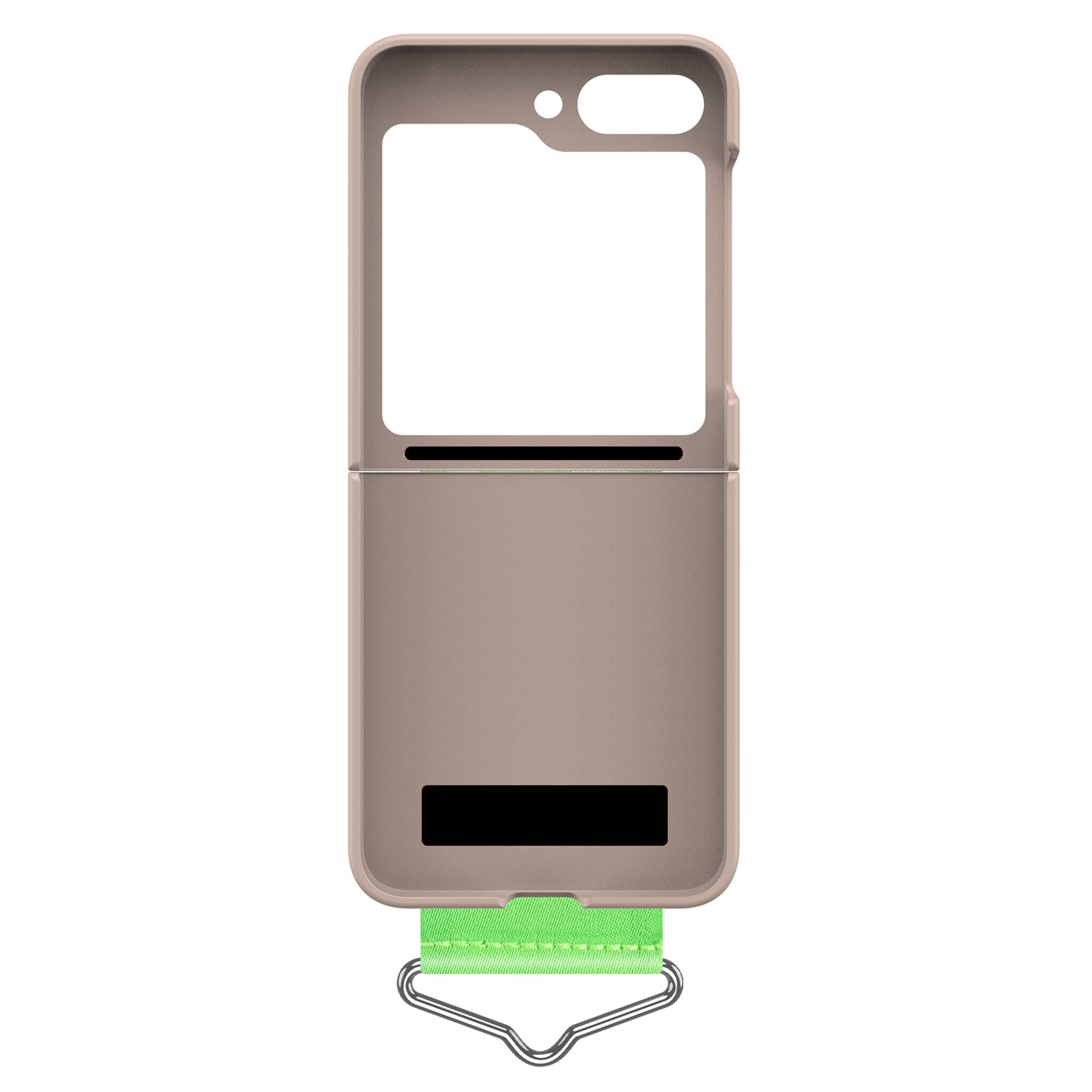 Uniqkart for Samsung Galaxy Z Flip5 5G Hard PC Phone Cover Protective Case with B-Shape Ring Holder - Rose Pink+Green