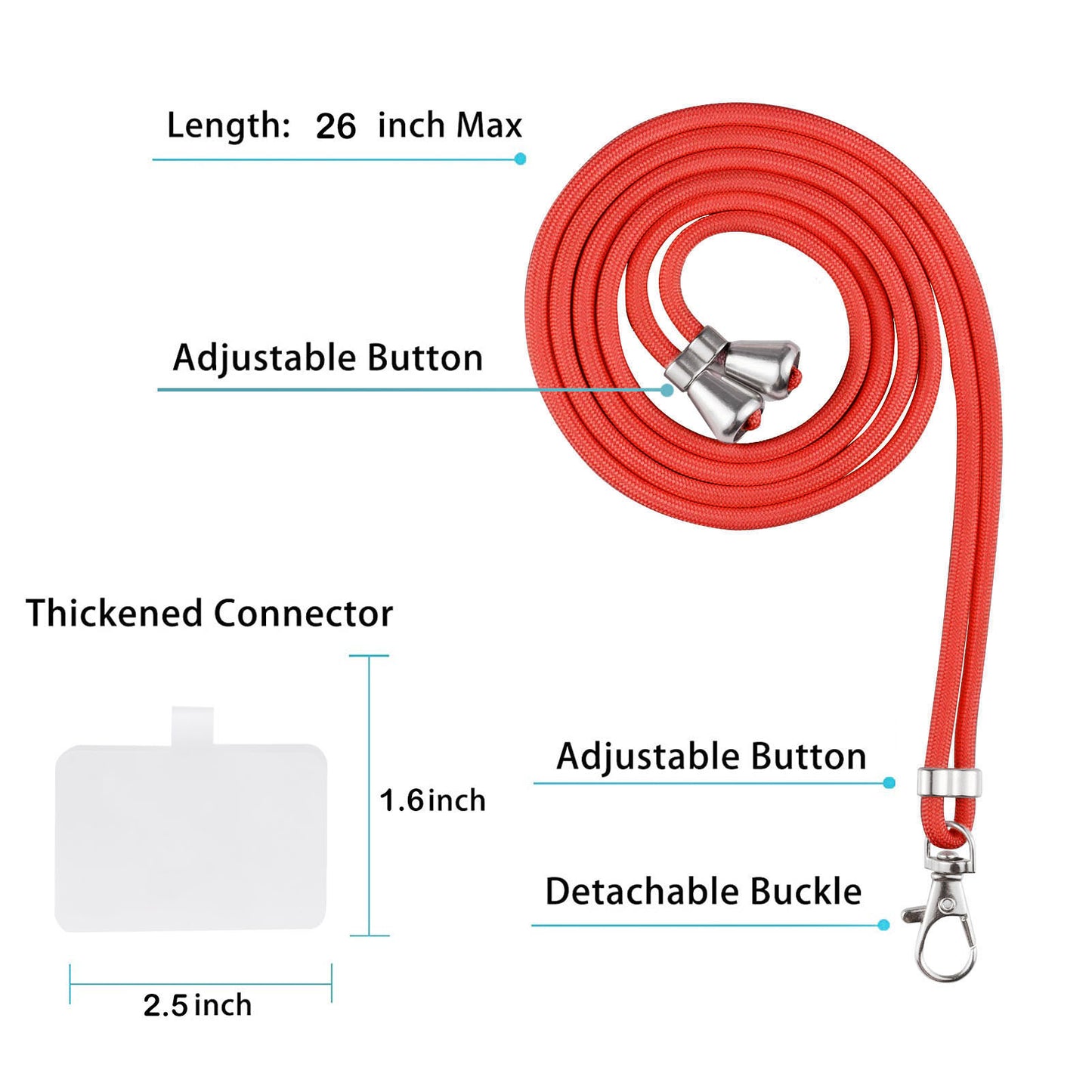 YB PC Series-4 for iPhone 15 PC+TPU Protective Cover Anti-drop Phone Case with Lanyard - Red