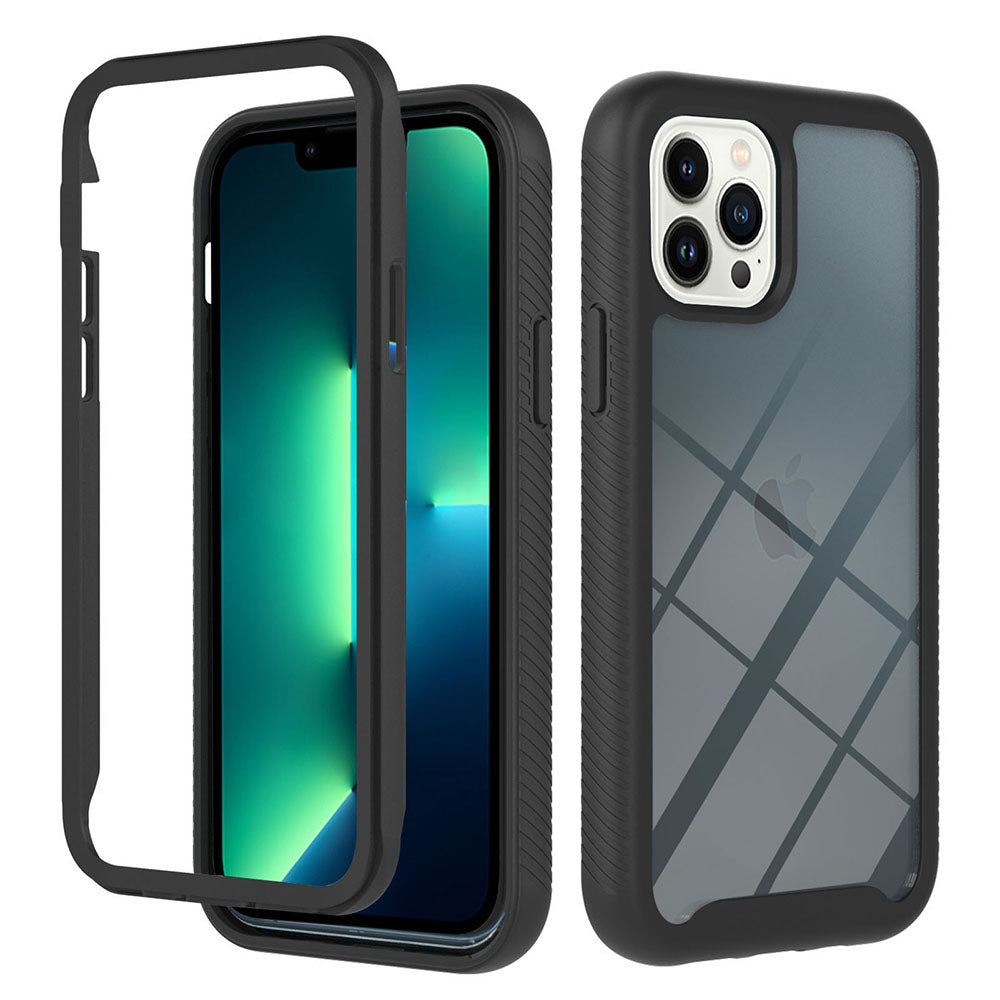 YB PC Series-3 for iPhone 15 Pro Max PC+TPU Clear Phone Case Anti-drop Back Cover - Black