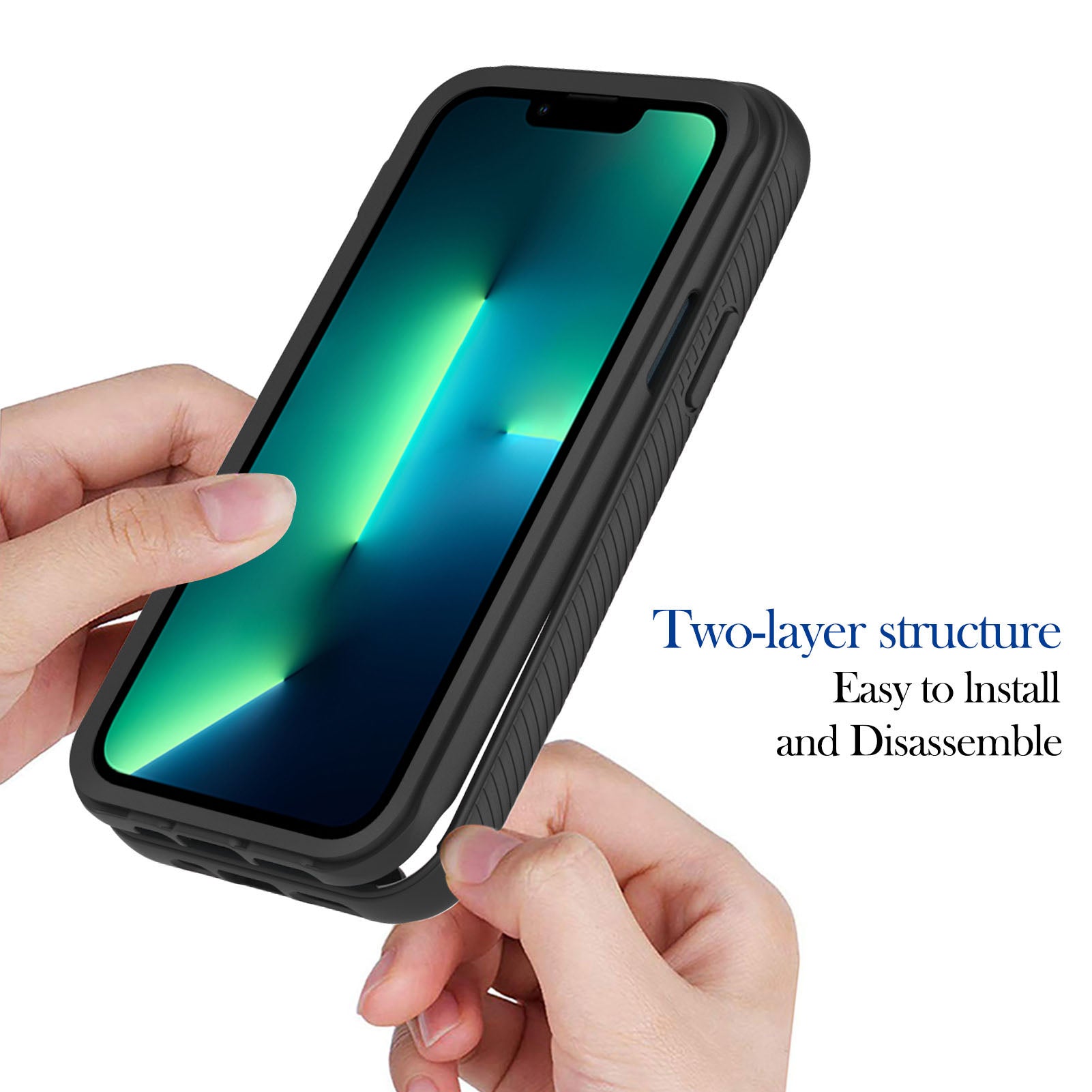YB PC Series-3 for iPhone 15 Pro Max PC+TPU Clear Phone Case Anti-drop Back Cover - Black