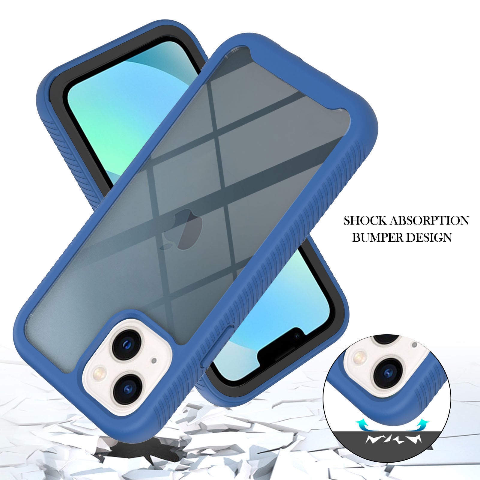YB PC Series-3 for iPhone 15 PC+TPU Phone Case Detachable 2-in-1 Shockproof Cover - Sapphire