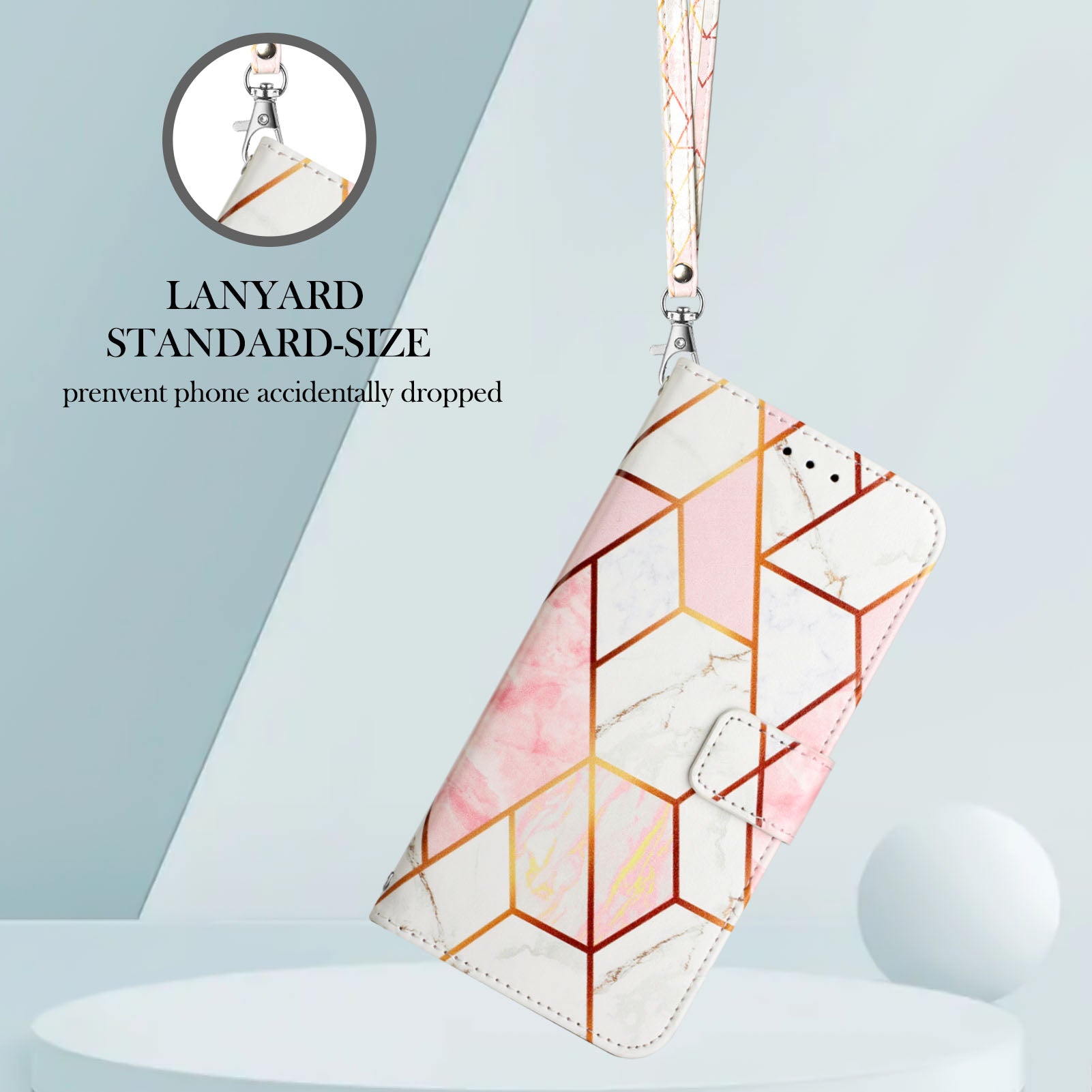 Uniqkart for iPhone 15 Pro YB Pattern Printing Leather Series-5 Mobile Phone Case Leather Stand Wallet Cover - Pink+White LS002