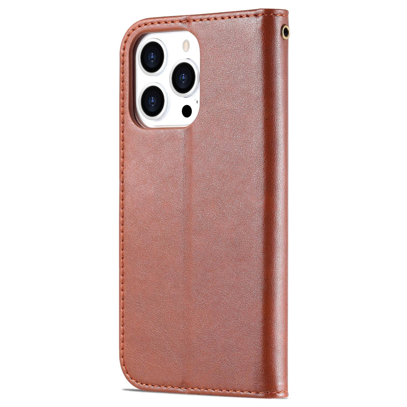 PU Leather Phone Cover for iPhone 15 Pro , Full Protection Phone Case with Stand Wallet - Brown