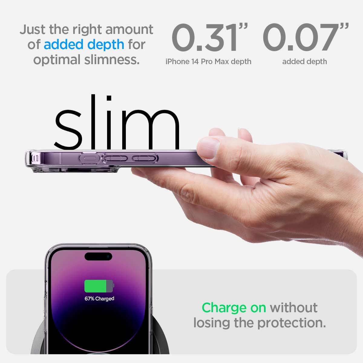 Transparent TPU Case for iPhone 15 Pro Max , Fingerprint-free Mobile Phone Cover