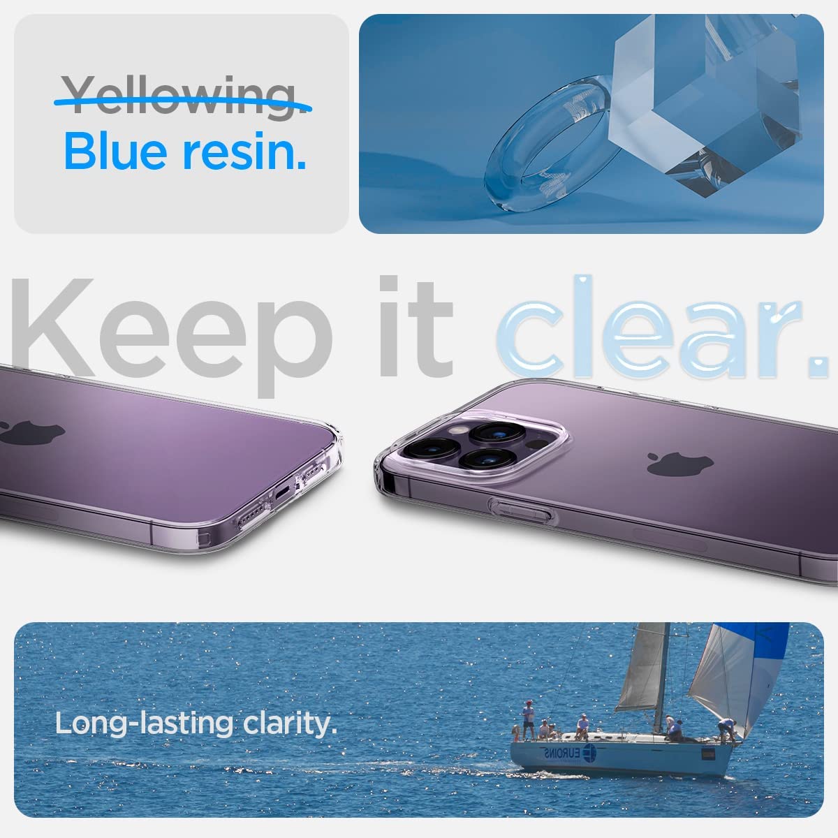Transparent TPU Case for iPhone 15 Pro Max , Fingerprint-free Mobile Phone Cover