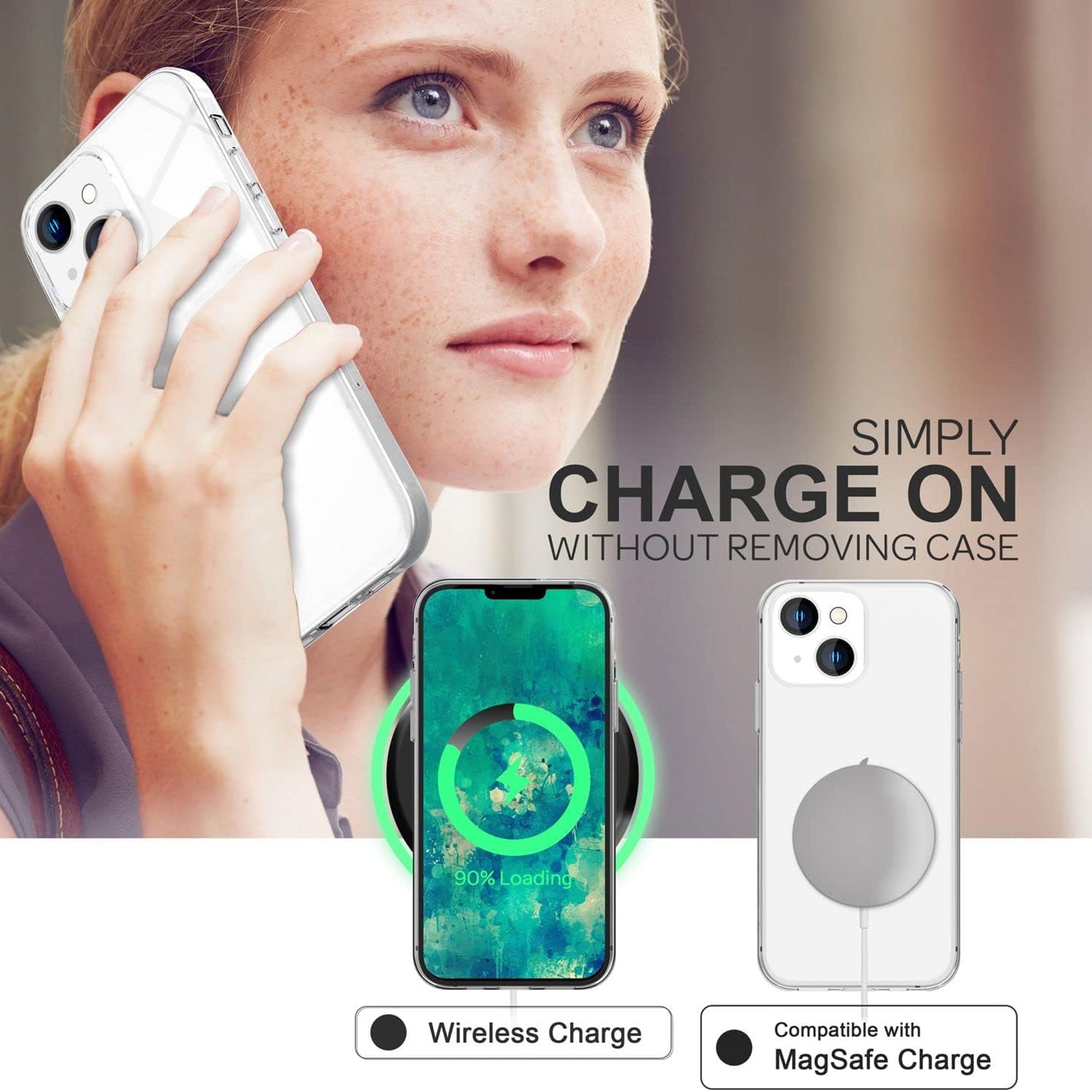 Anti-fingerprint Phone Cover for iPhone 15 Plus , Transparent Flexible TPU Phone Back Case