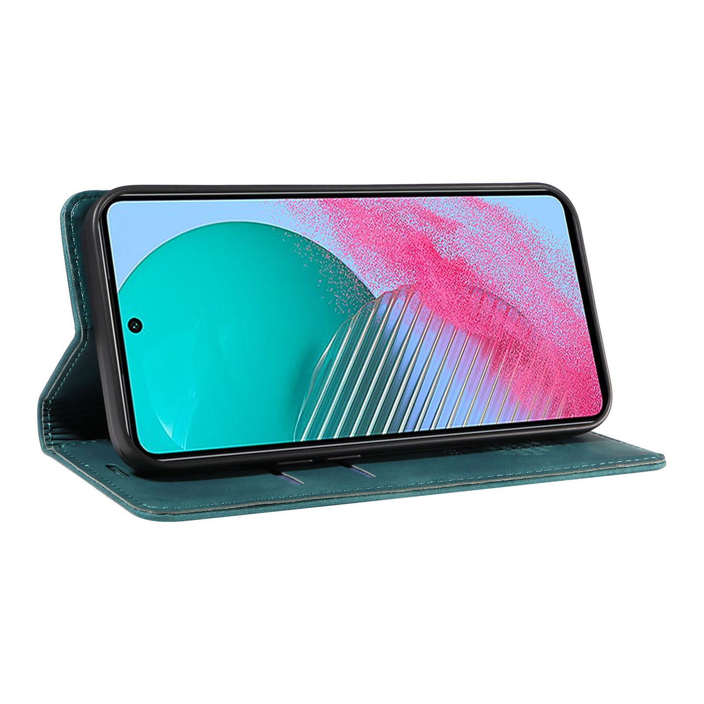 Uniqkart 003 For Samsung Galaxy M54 5G / F54 5G Shockproof PU Leather Cell Phone Case Wallet RFID Blocking Phone Stand Cover - Green