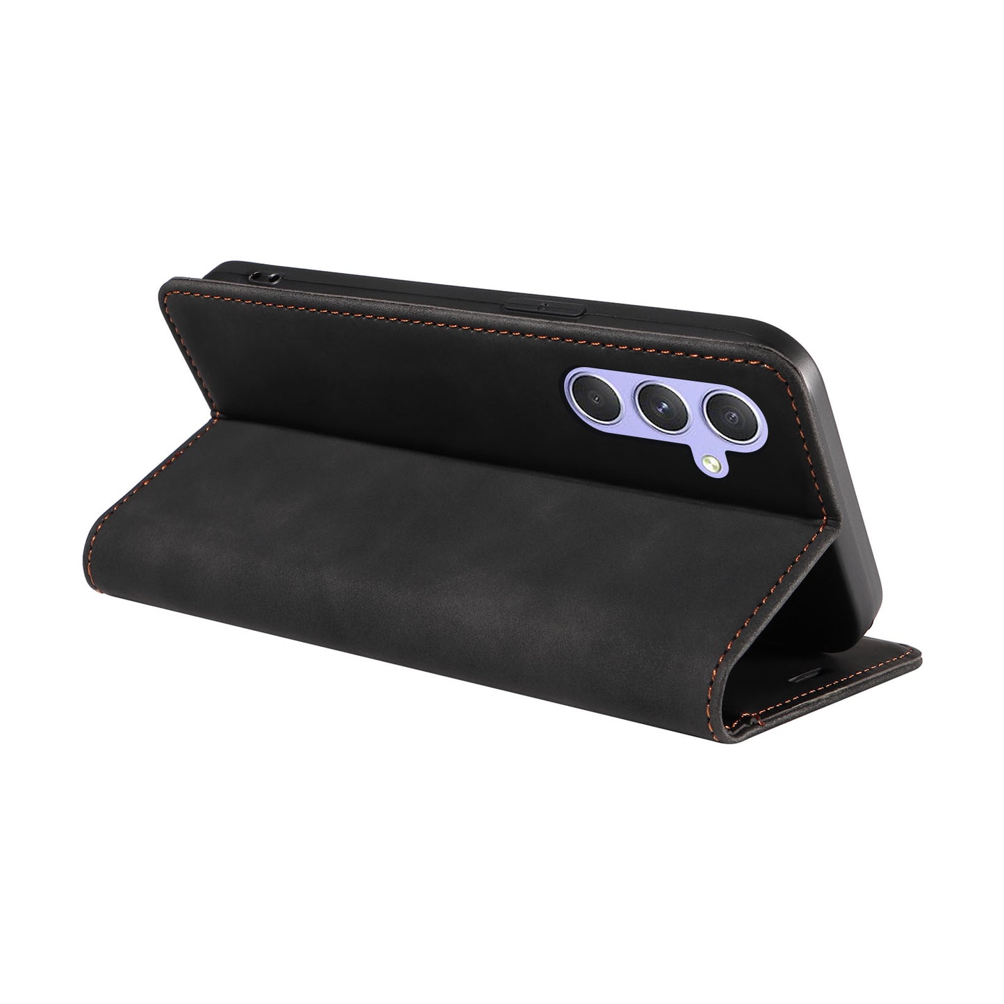 Uniqkart 003 Phone Stand Cover For Samsung Galaxy A54 5G , Anti-Dust Wallet RFID Blocking PU Leather Case - Black