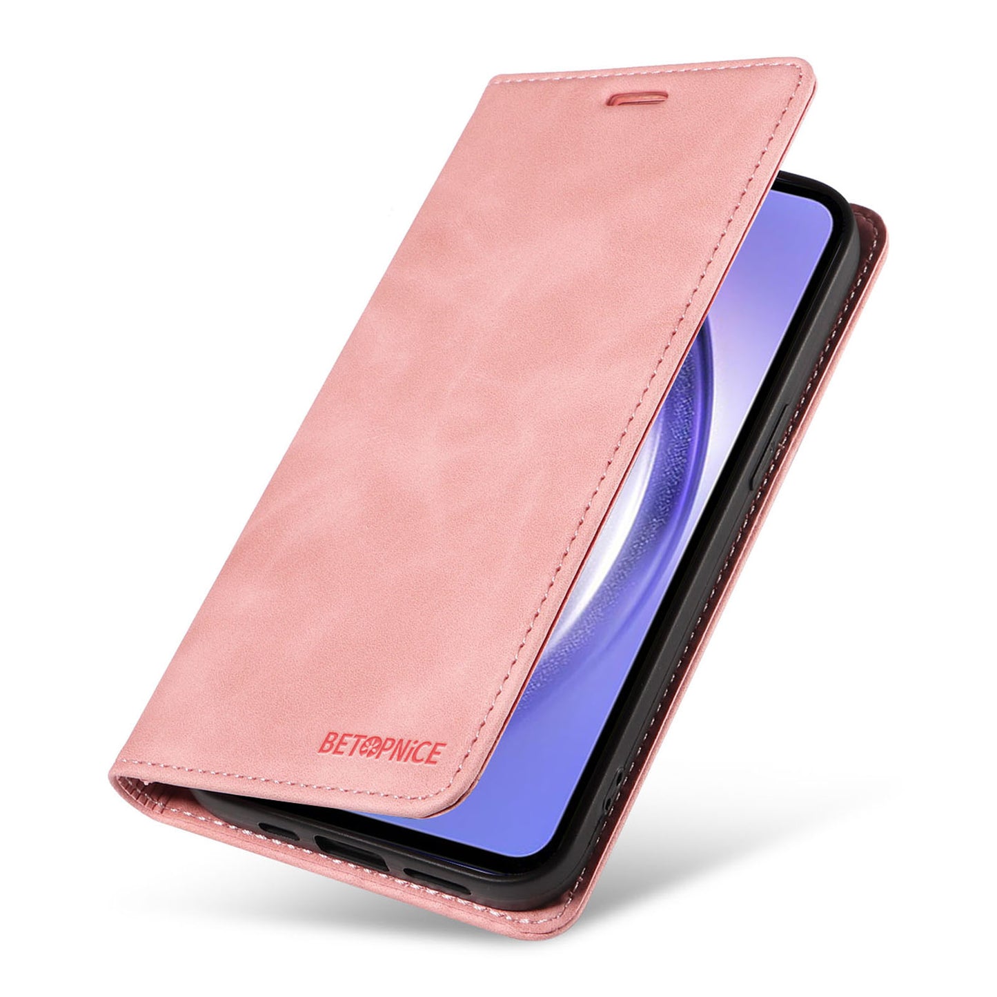 Uniqkart 003 Phone Stand Cover For Samsung Galaxy A54 5G , Anti-Dust Wallet RFID Blocking PU Leather Case - Pink