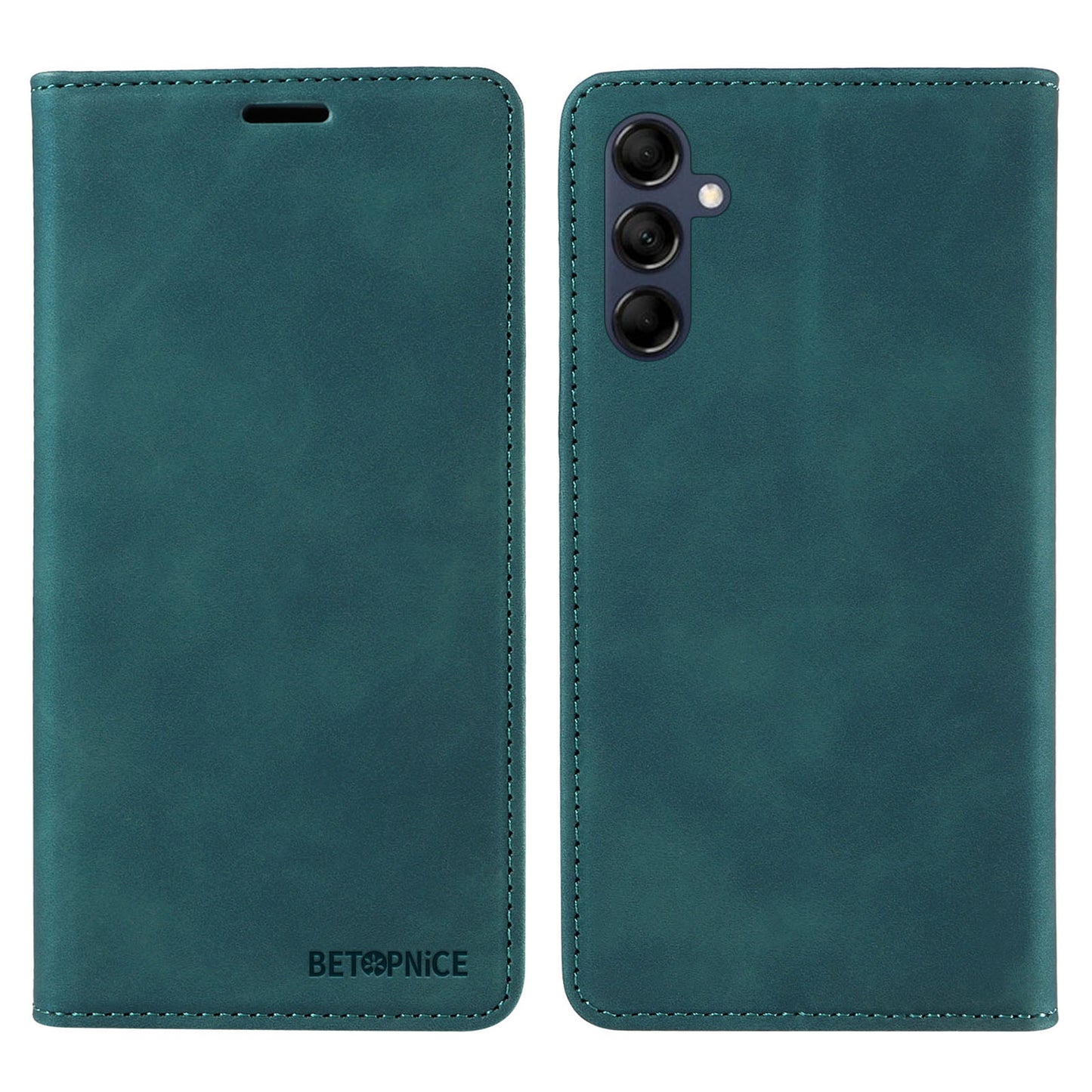 Uniqkart 003 RFID Blocking Phone Cover For Samsung Galaxy F14 5G / M14 5G , PU Leather Stand Wallet Mobile Phone Case - Green