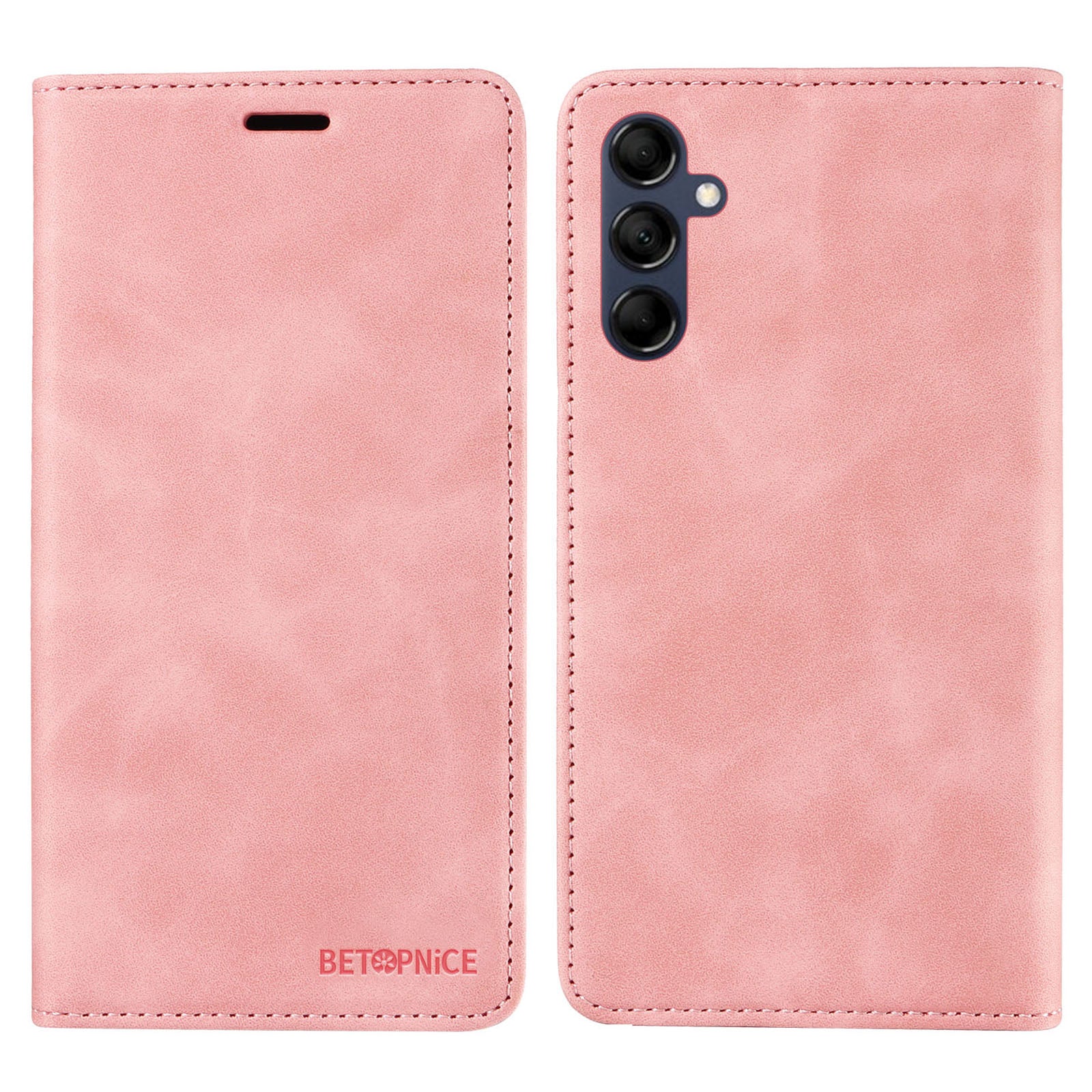 Uniqkart 003 RFID Blocking Phone Cover For Samsung Galaxy F14 5G / M14 5G , PU Leather Stand Wallet Mobile Phone Case - Pink