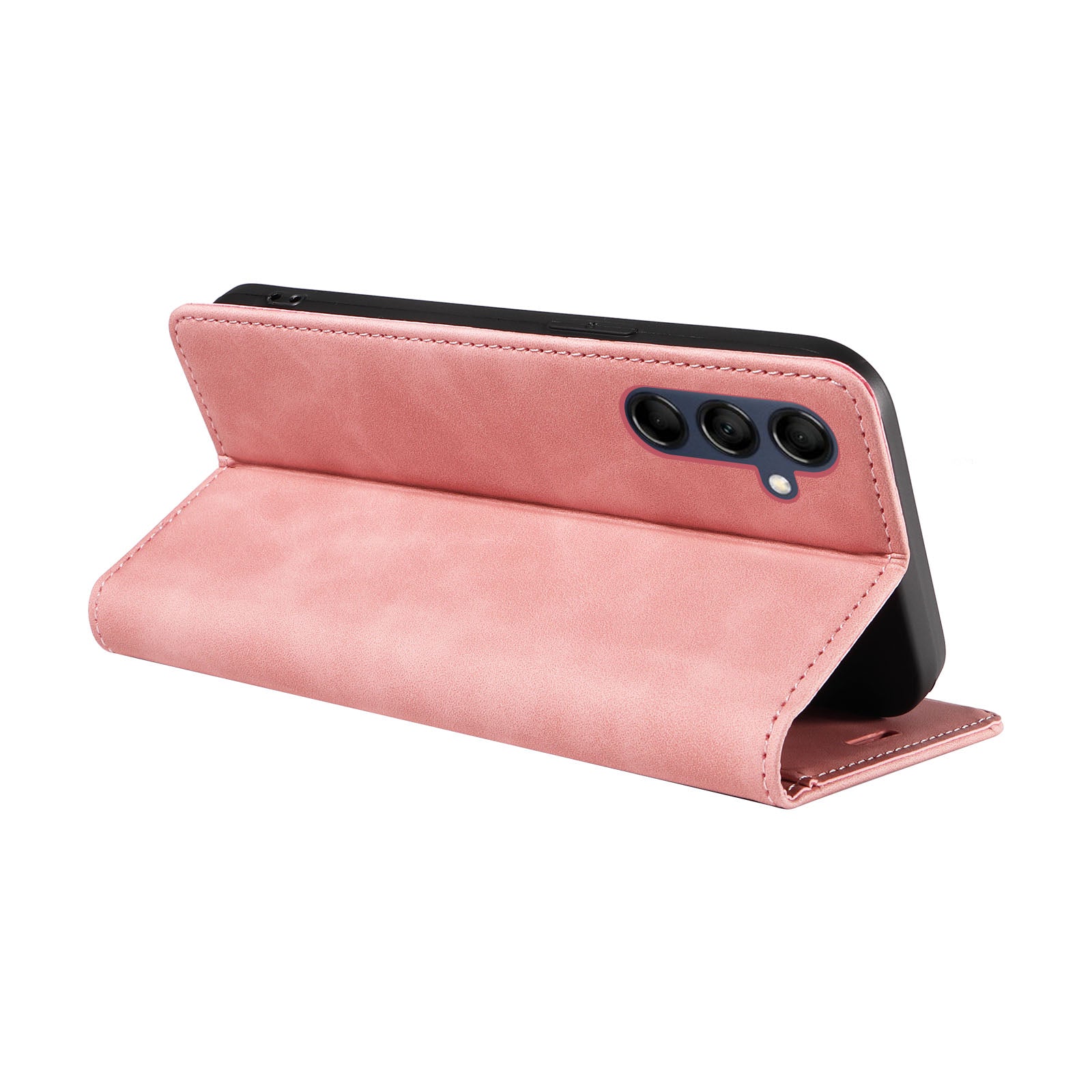 Uniqkart 003 RFID Blocking Phone Cover For Samsung Galaxy F14 5G / M14 5G , PU Leather Stand Wallet Mobile Phone Case - Pink