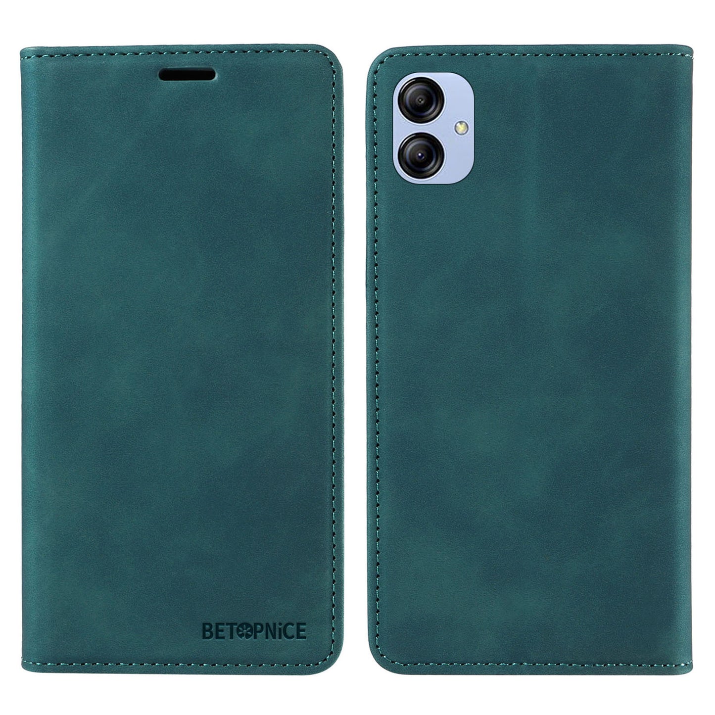 Uniqkart 003 For Samsung Galaxy A04e 4G / F04 4G / M04 4G Wallet Cell Phone Case RFID Blocking PU Leather Stand Cover - Green