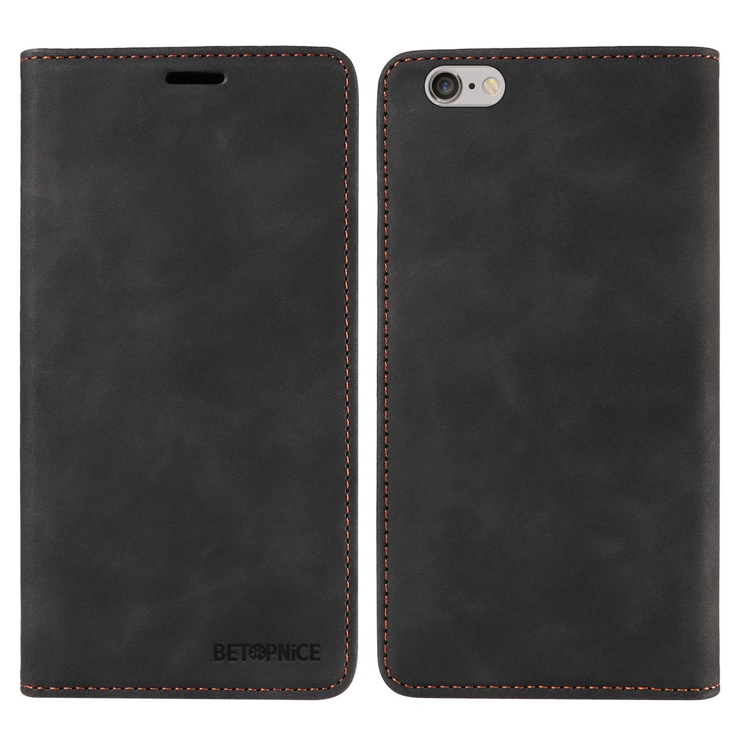 Uniqkart 003 For iPhone 6 Plus / 7 Plus / 8 Plus / 6s Plus TPU+PU Leather Stand Cover RFID Blocking Wallet Cell Phone Case - Black