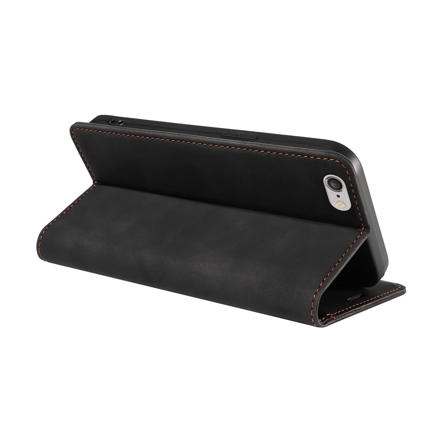 Uniqkart 003 For iPhone 6 Plus / 7 Plus / 8 Plus / 6s Plus TPU+PU Leather Stand Cover RFID Blocking Wallet Cell Phone Case - Black