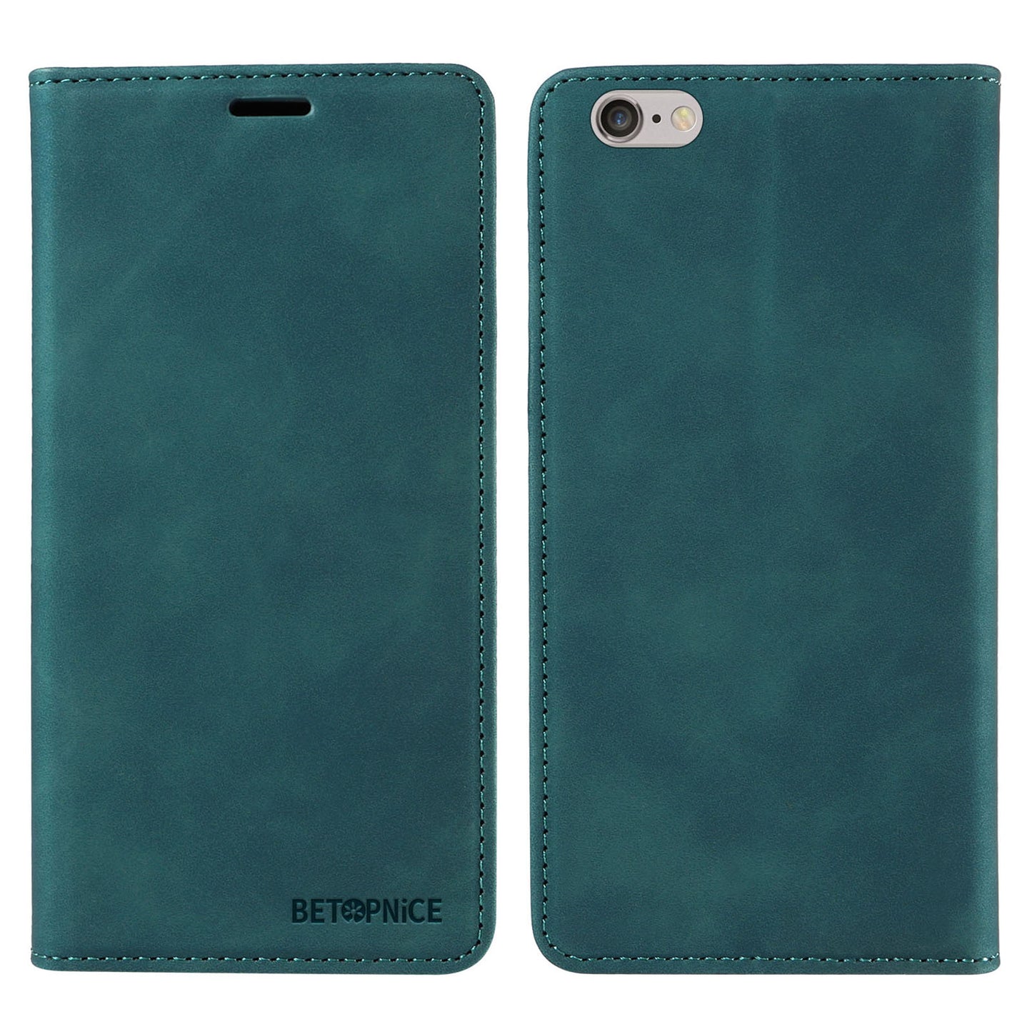 Uniqkart 003 For iPhone 6 Plus / 7 Plus / 8 Plus / 6s Plus TPU+PU Leather Stand Cover RFID Blocking Wallet Cell Phone Case - Green