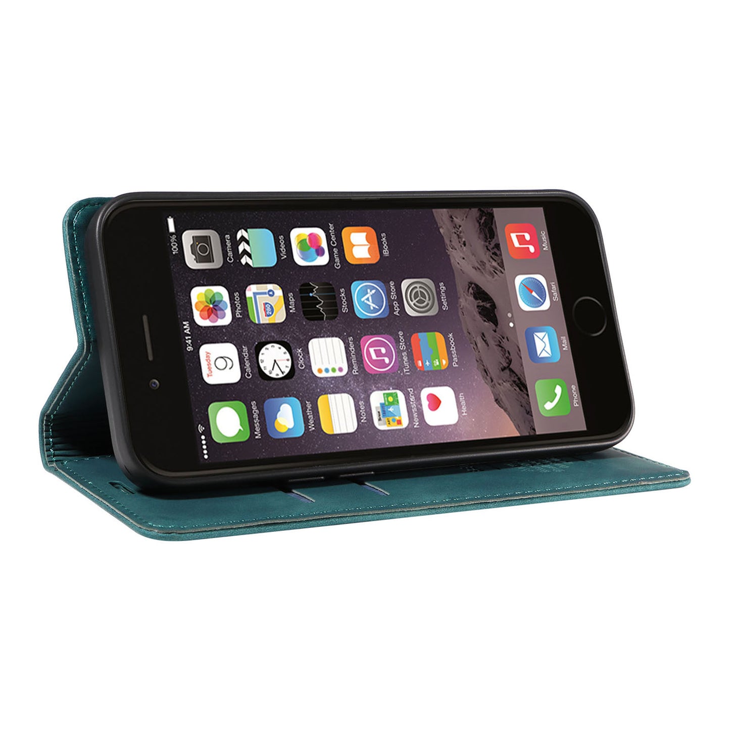 Uniqkart 003 For iPhone 6 Plus / 7 Plus / 8 Plus / 6s Plus TPU+PU Leather Stand Cover RFID Blocking Wallet Cell Phone Case - Green