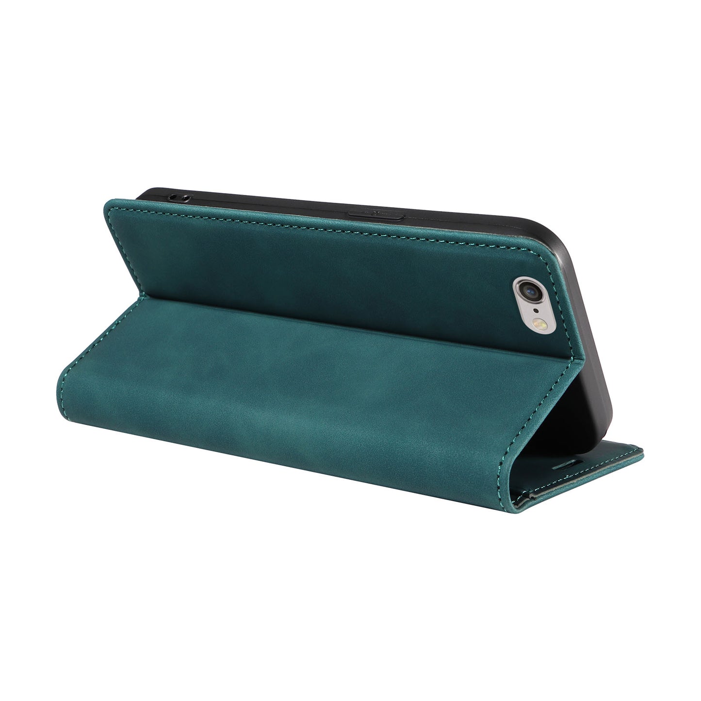 Uniqkart 003 For iPhone 6 Plus / 7 Plus / 8 Plus / 6s Plus TPU+PU Leather Stand Cover RFID Blocking Wallet Cell Phone Case - Green