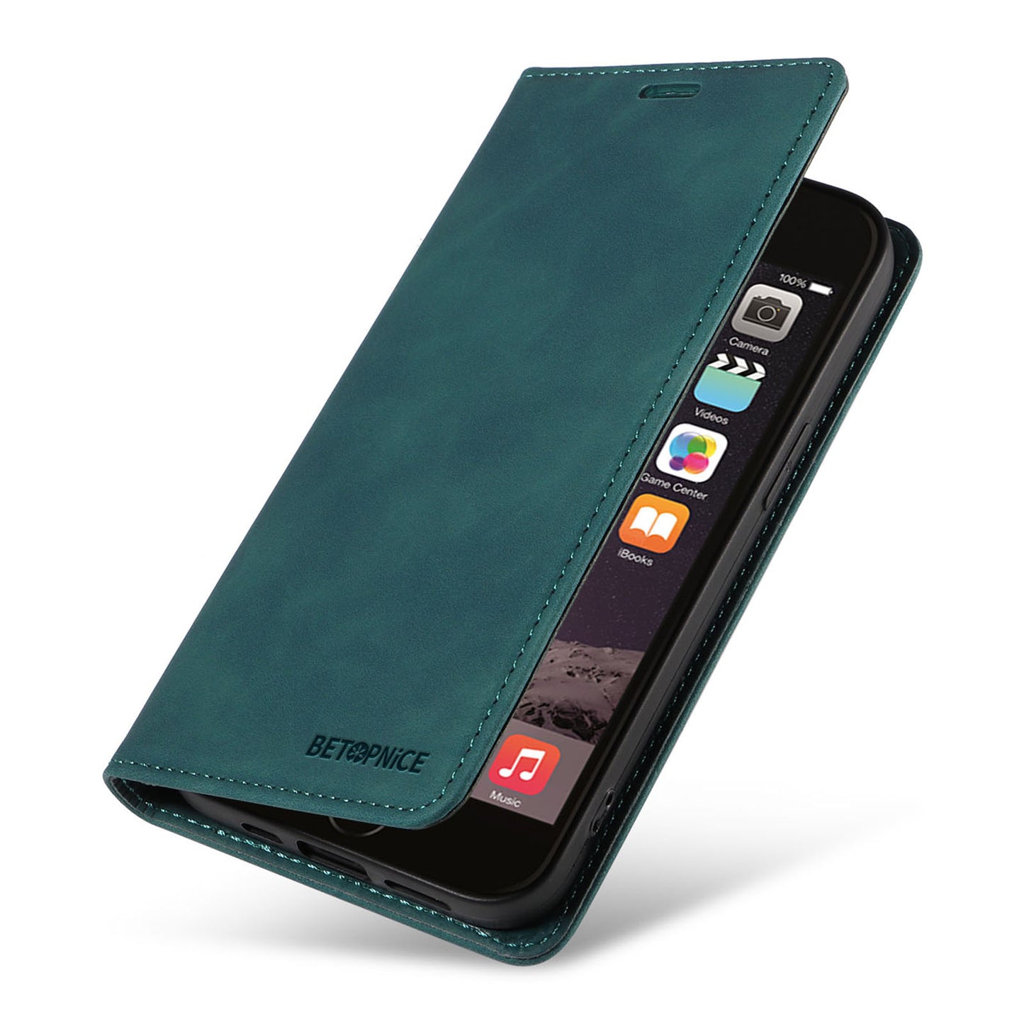 Uniqkart 003 For iPhone 6 Plus / 7 Plus / 8 Plus / 6s Plus TPU+PU Leather Stand Cover RFID Blocking Wallet Cell Phone Case - Green