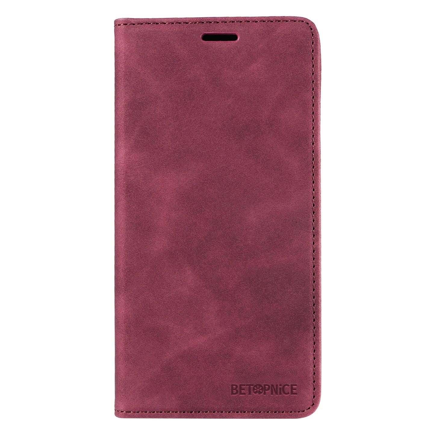 Uniqkart 003 For iPhone 15 Phone Case RFID Blocking PU Leather Stand Cover Wallet - Red