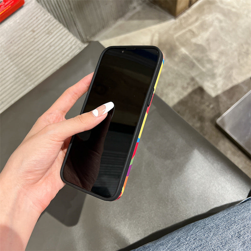 Uniqkart for iPhone 14 Pro Max Pattern Printed TPU Case Flower Decor Transparent Wristband Phone Cover