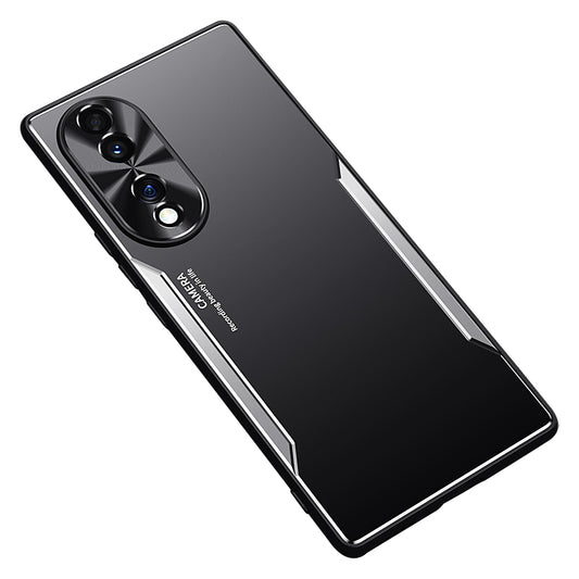 Uniqkart for Honor 70 5G Aluminium Alloy+TPU Anti-Scratch Case Shockproof Phone Cover - Silver