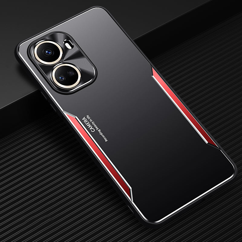 Uniqkart for Huawei nova 10 SE 4G Phone Case Anti-scratch Aluminium Alloy+TPU Smartphone Cover - Red