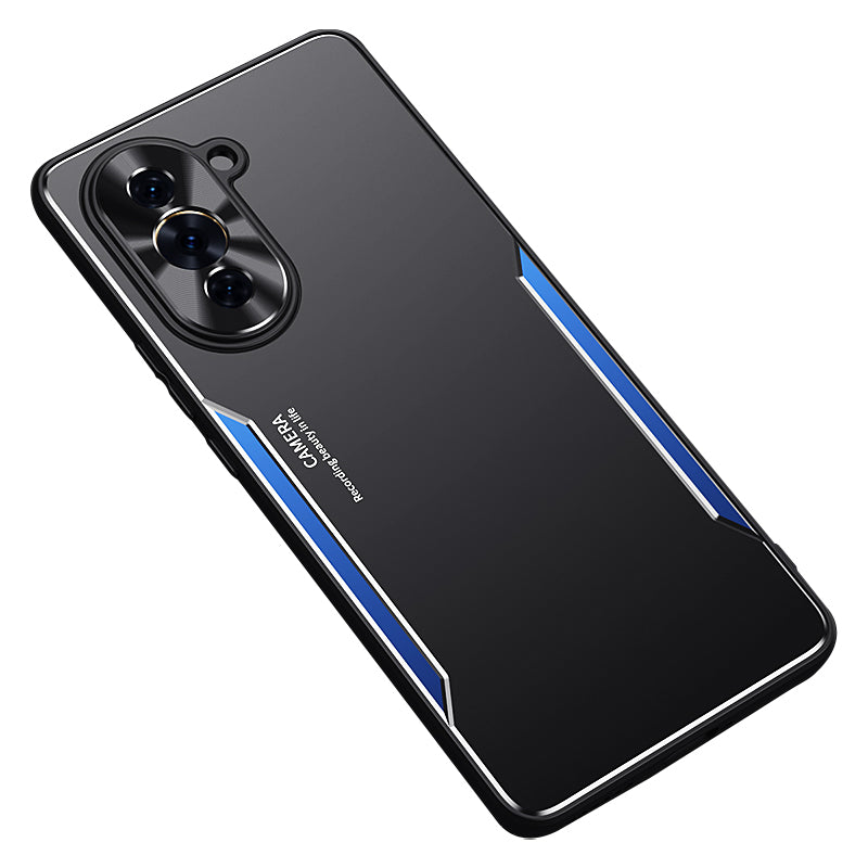 Uniqkart for Huawei nova 10 4G Anti-drop Phone Case Aluminium Alloy + TPU Cell Phone Cover - Blue