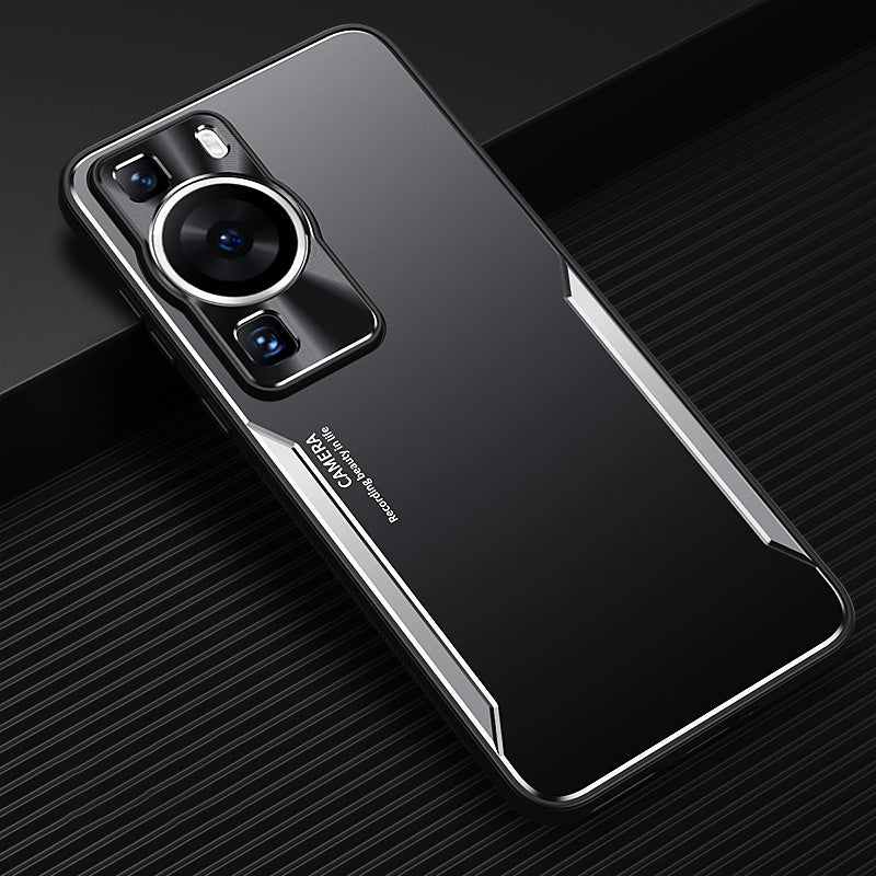 Uniqkart for Huawei P60 Shockproof Phone Case Aluminium Alloy+TPU Anti-scratch Cover - Silver